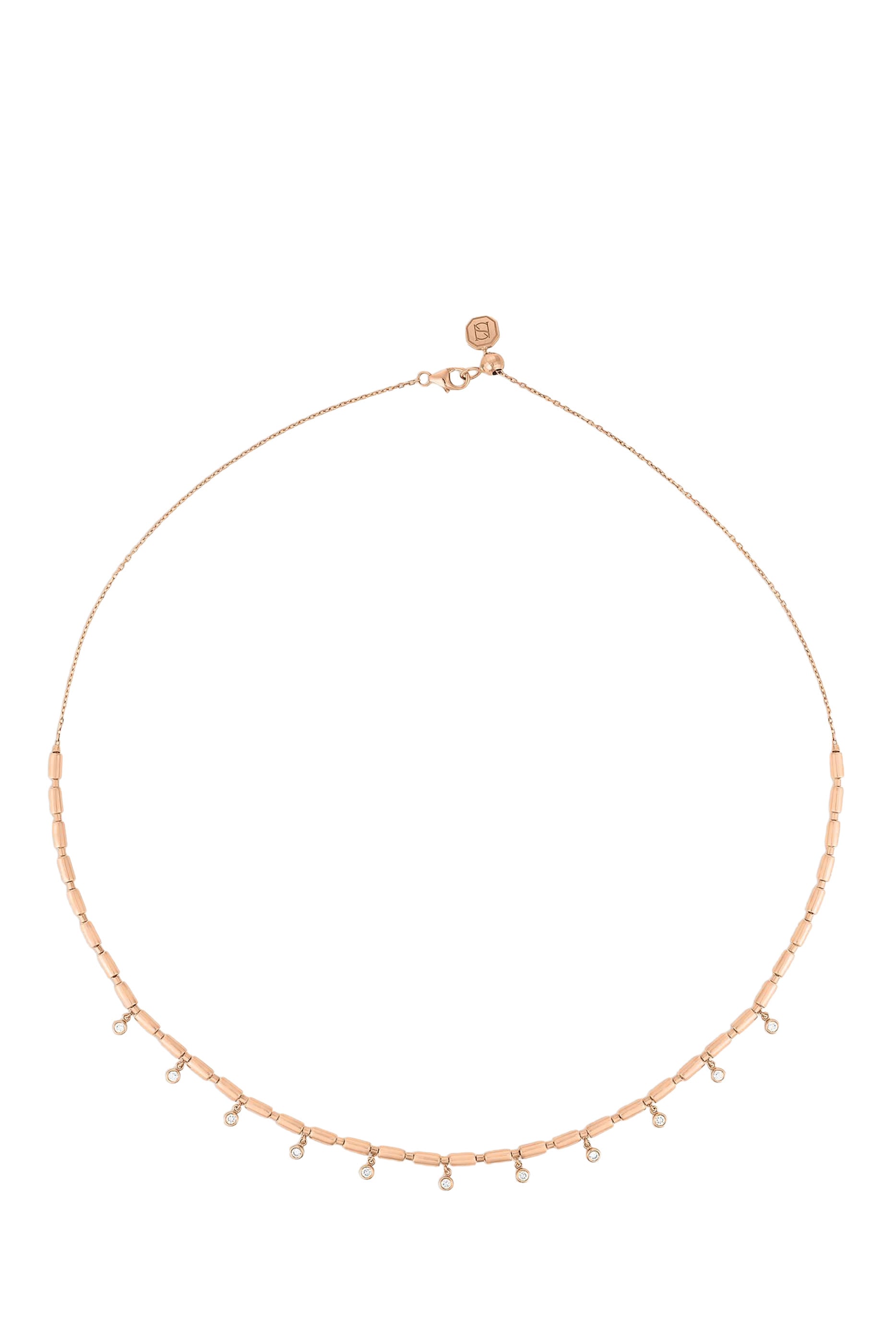 Nile Iteru Scattered Necklace, 18k Rose Gold & Dimaonds
