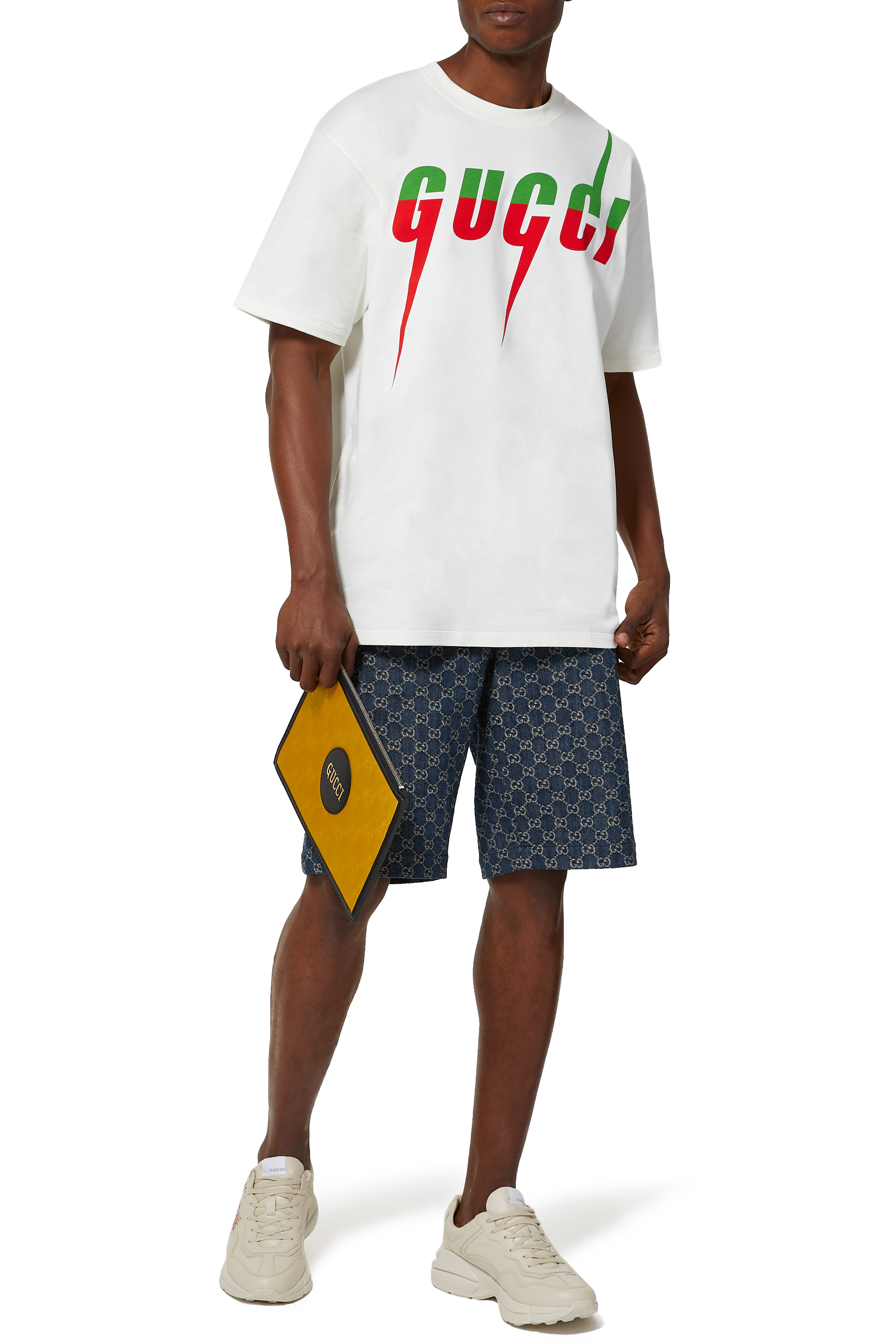 Eco washed GG denim shorts