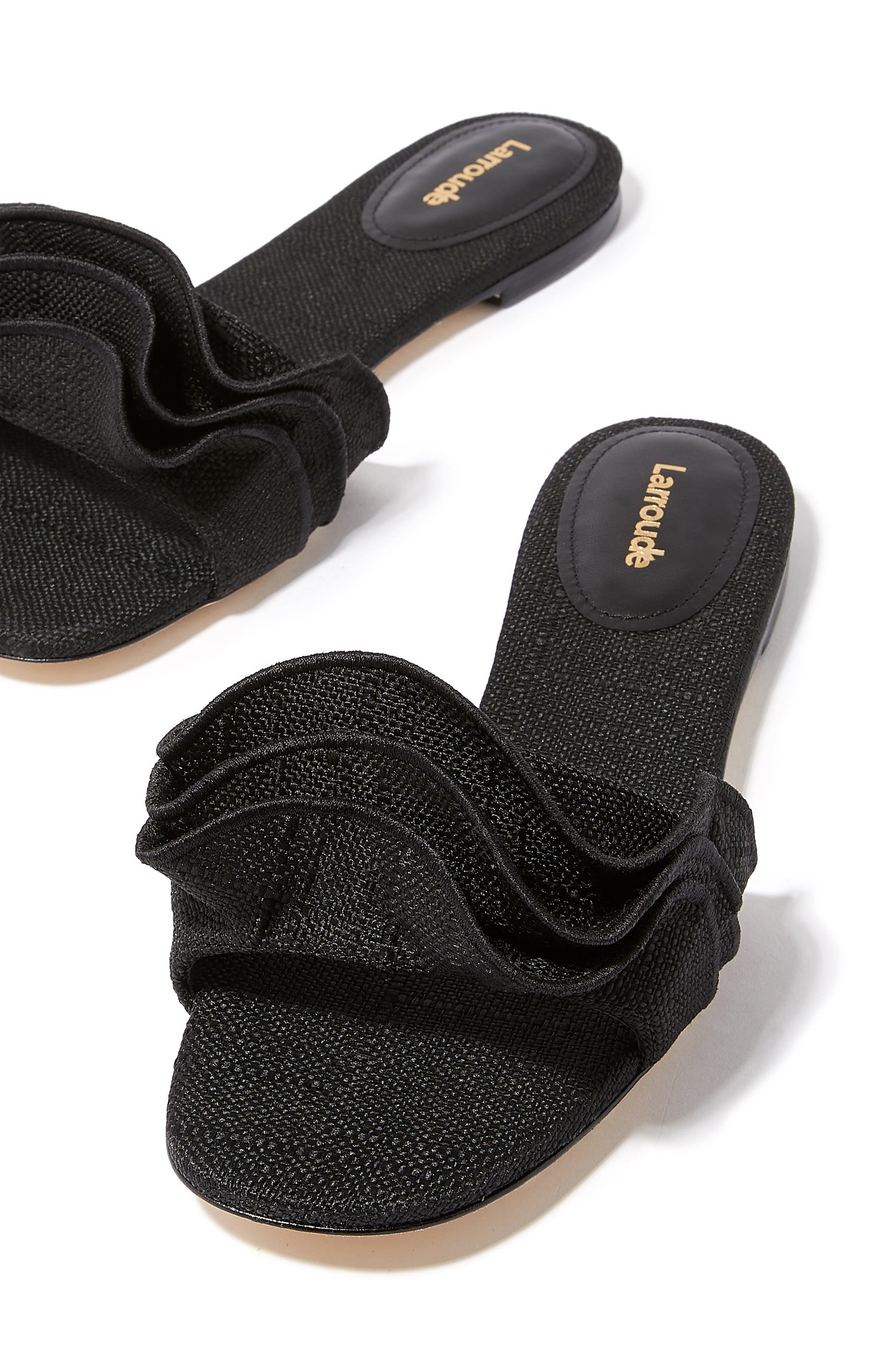 Ivy 11 Raffia Ruffle Mules