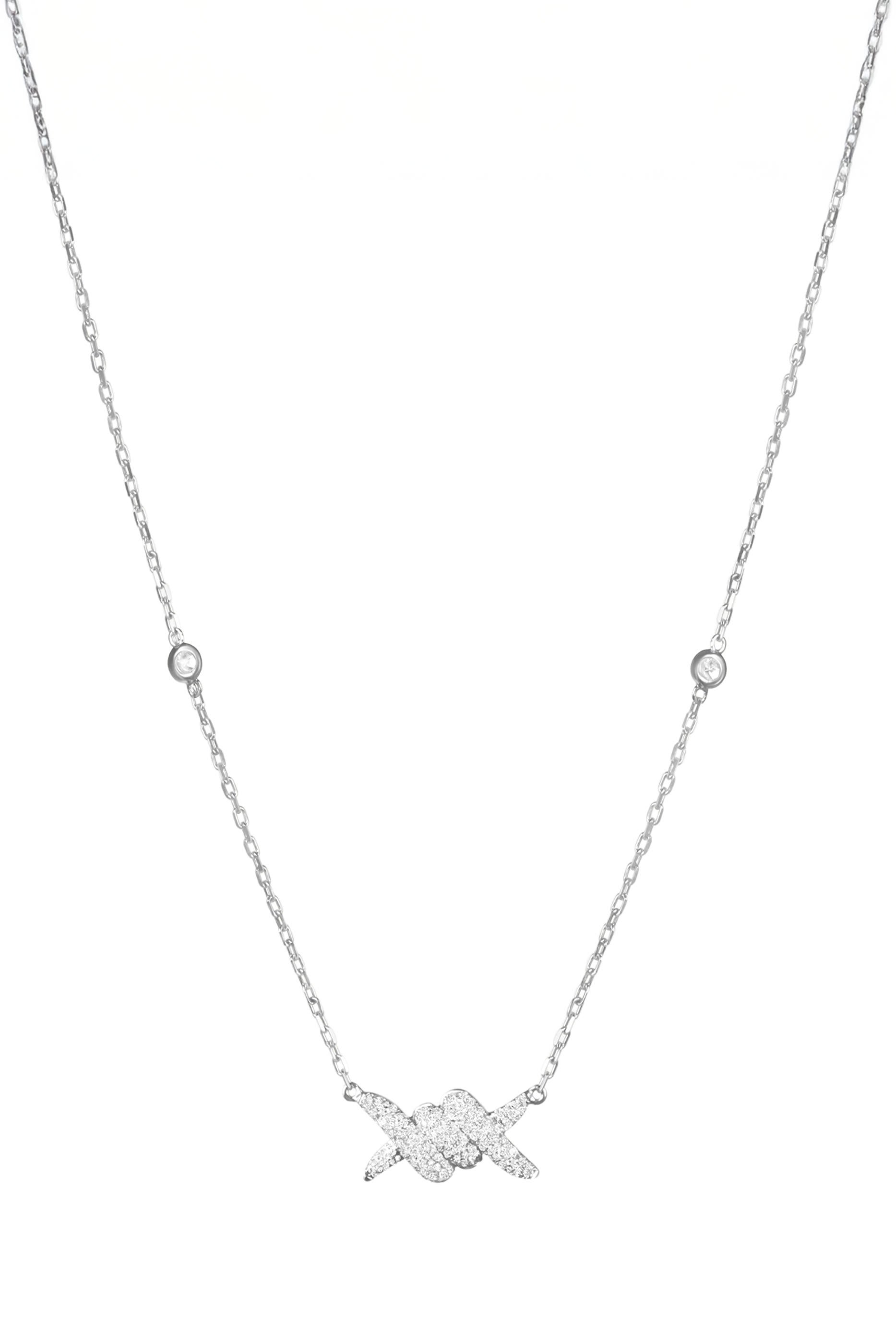  Barbel&eacute; Pav&eacute; Necklace, 18K White Gold & Diamonds