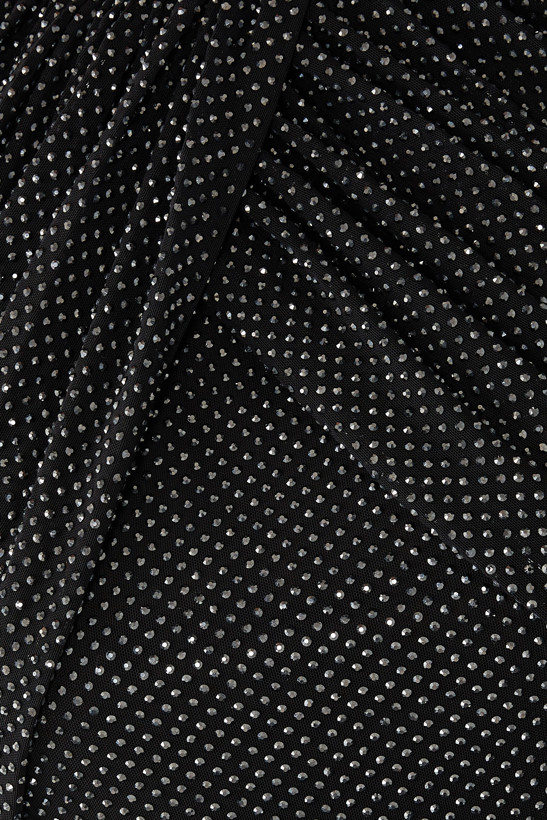 Rhinestone Mesh Midi Dress