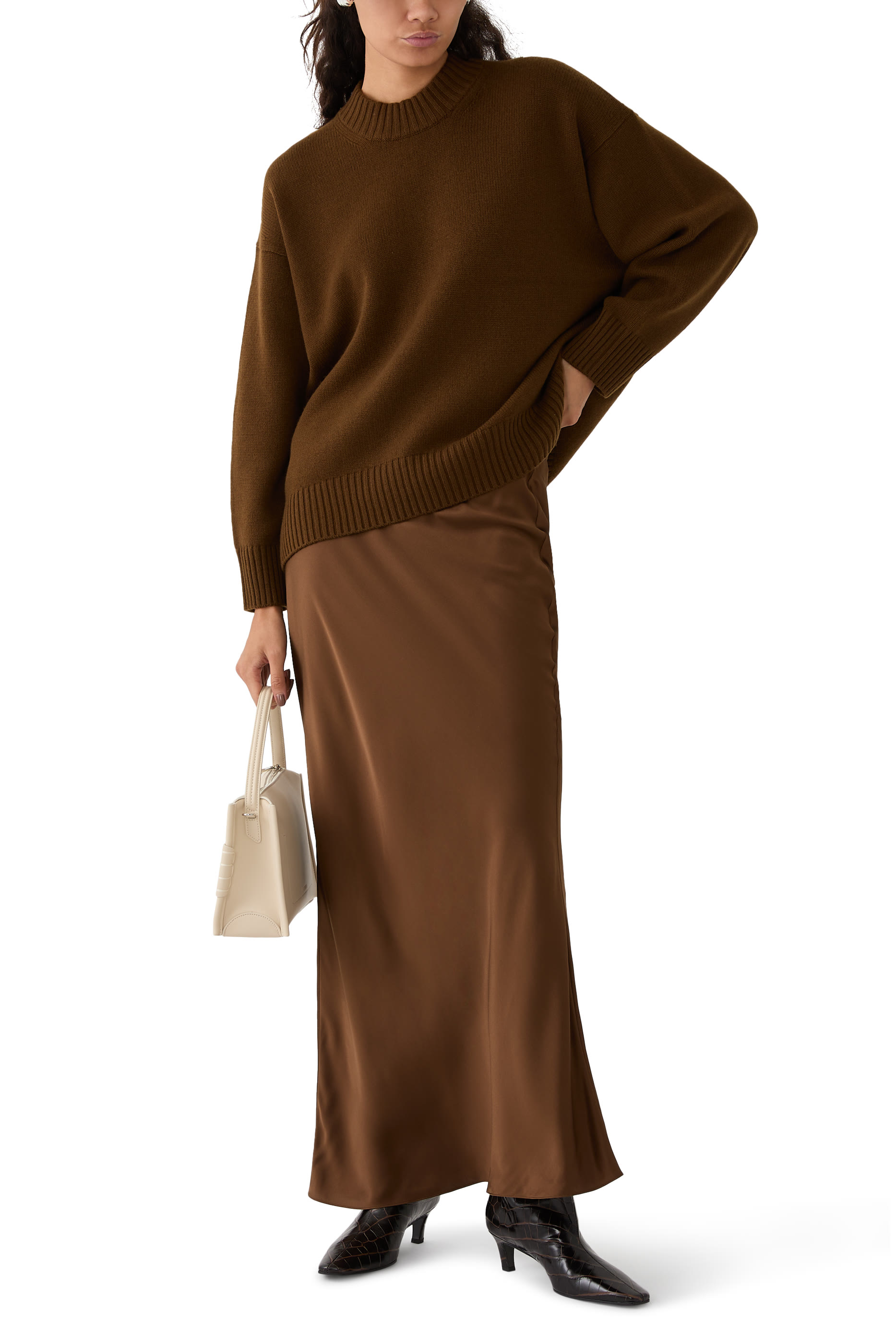 Silk-Satin Maxi Skirt