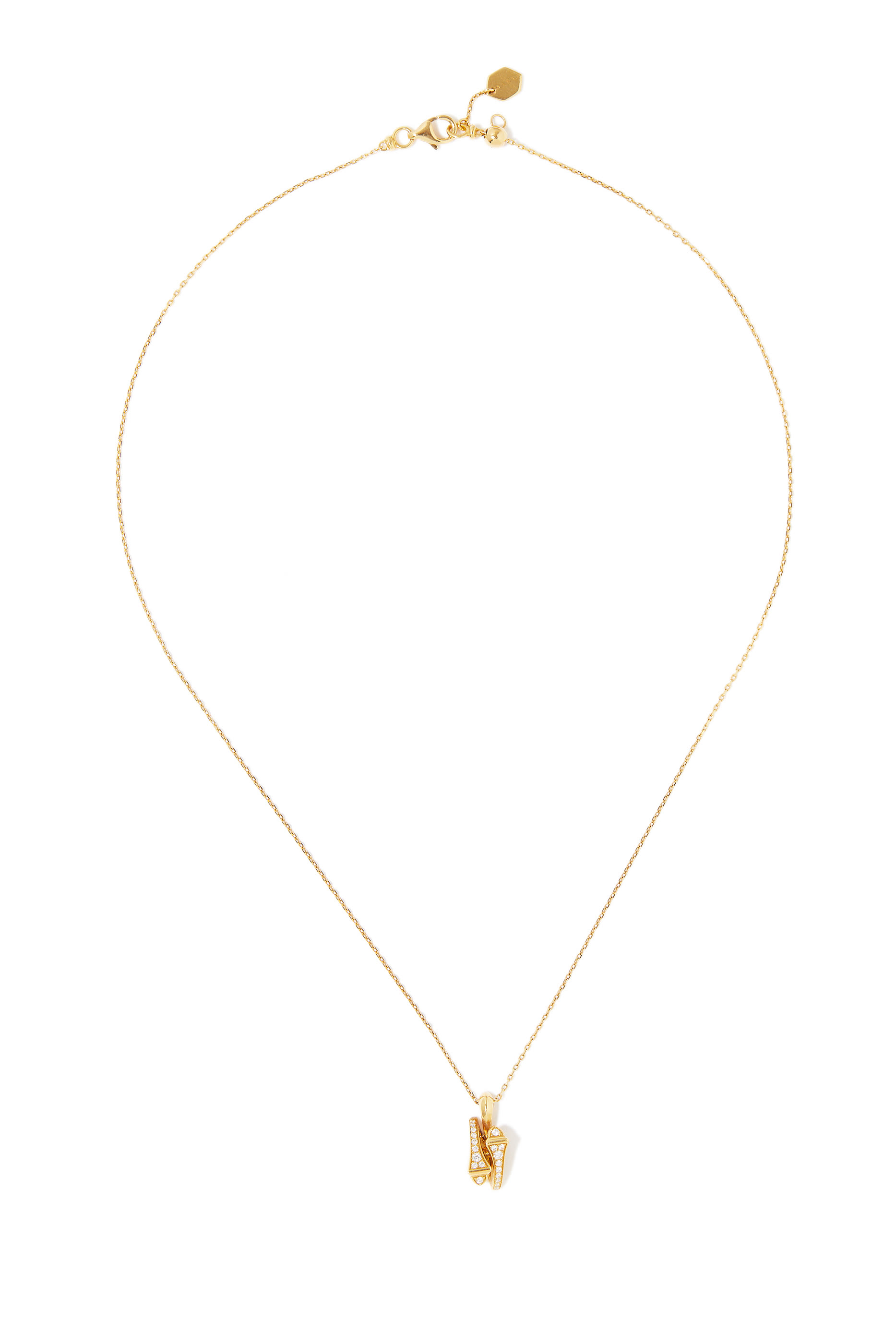 Cleo Huggie Pendant, 18k Yellow Gold with Full Diamonds