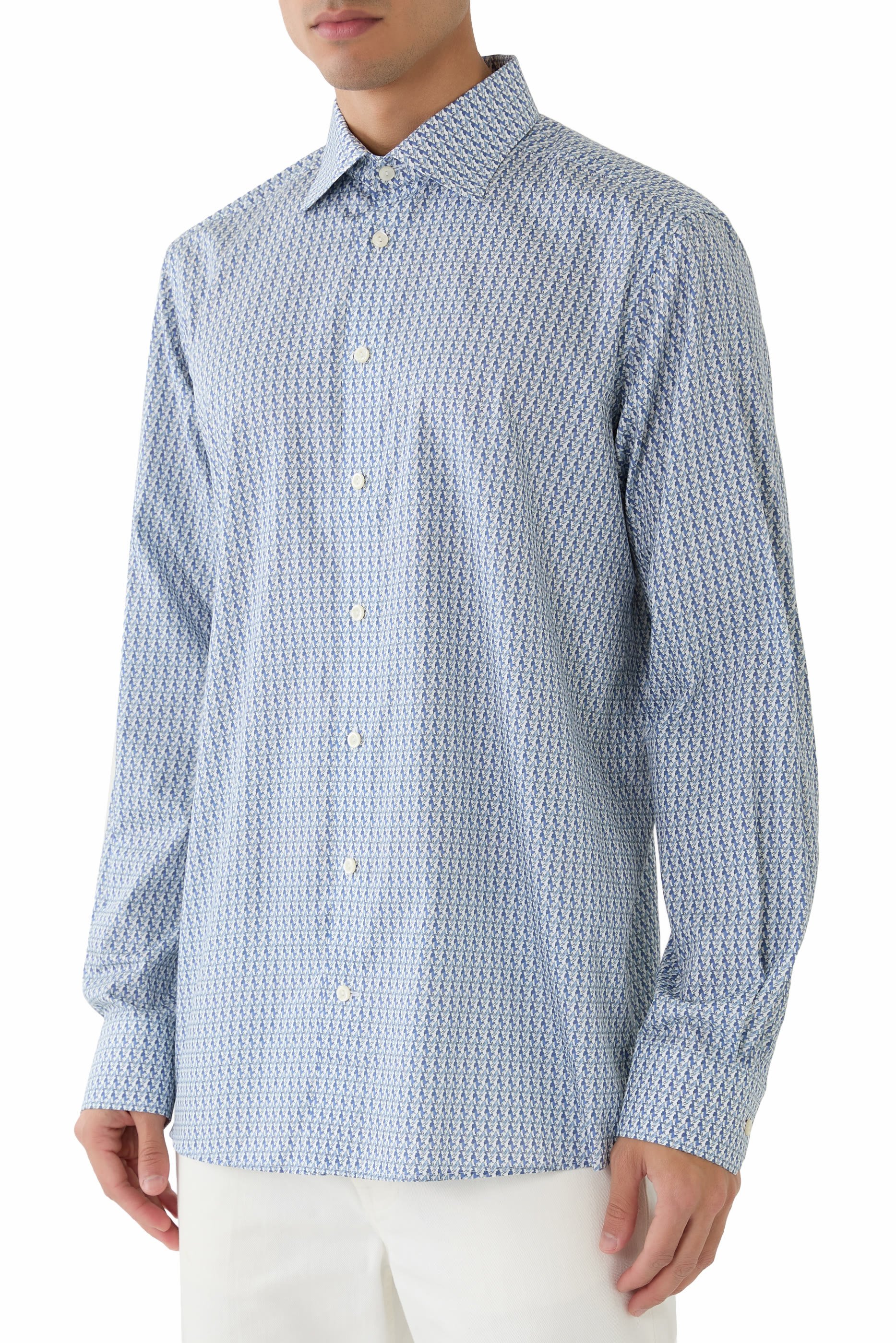 Micro Motif Print Shirt