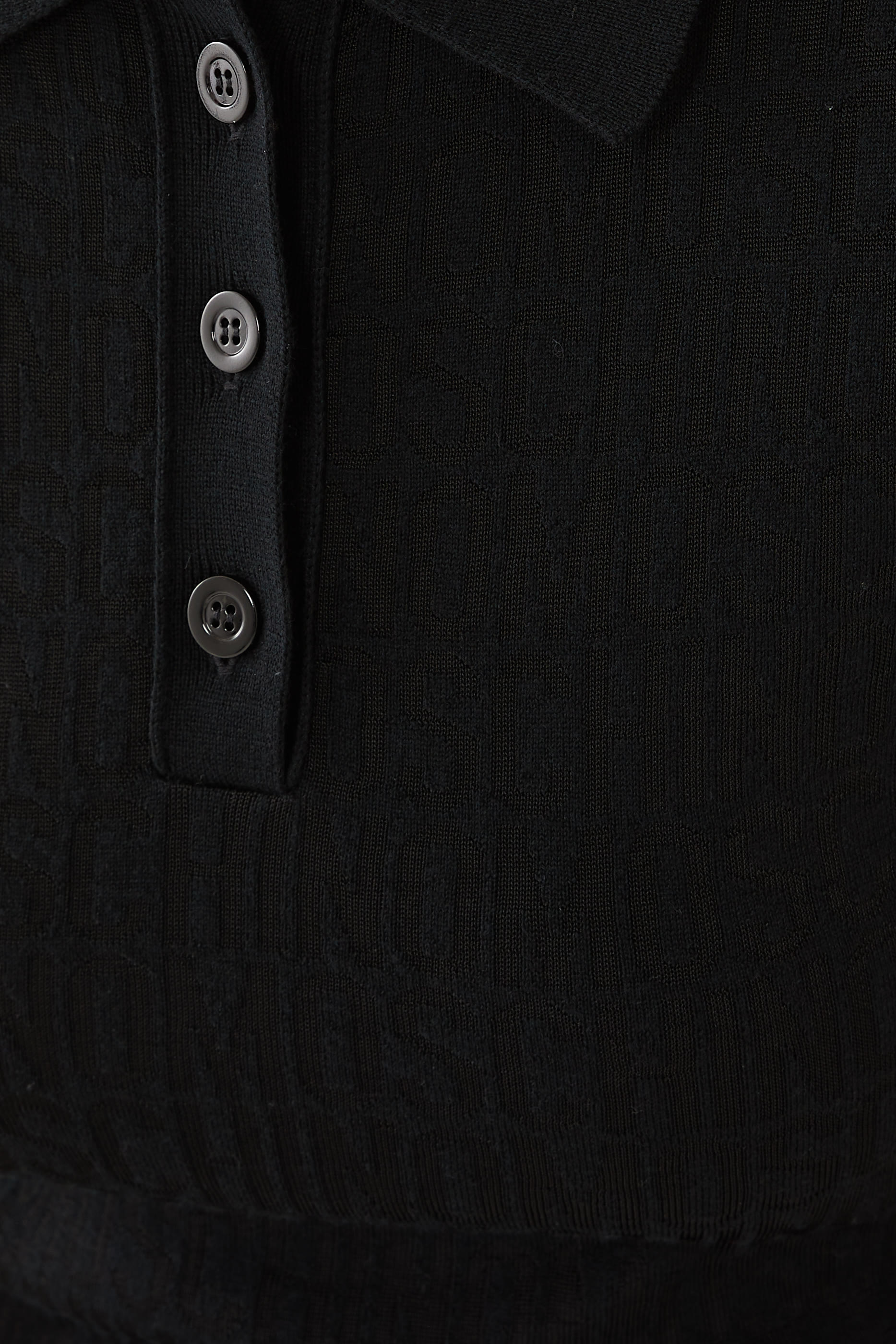 Logo Jacquard Knit Polo Mini Dress