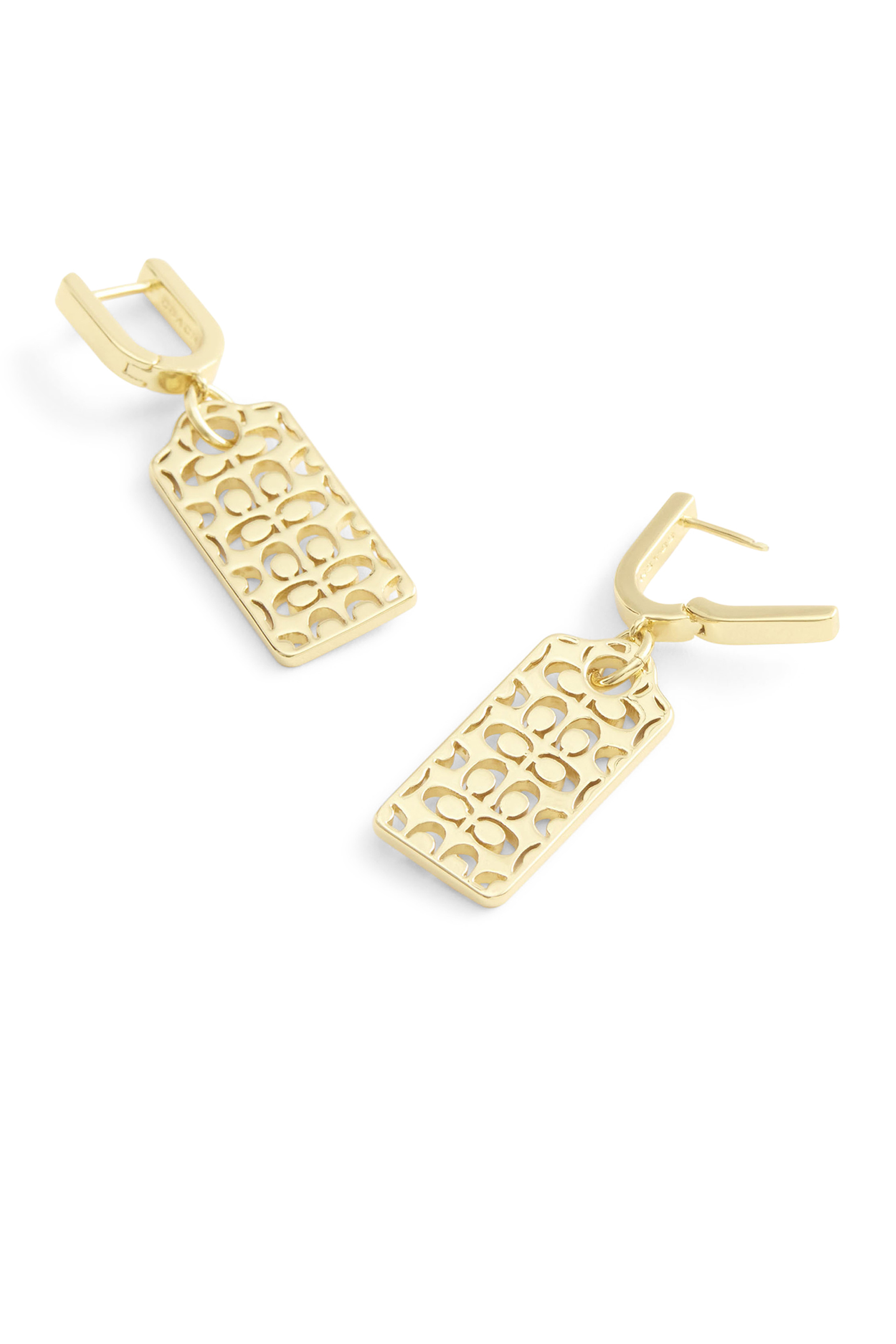 Cut Out Hangtag Drop Earrings