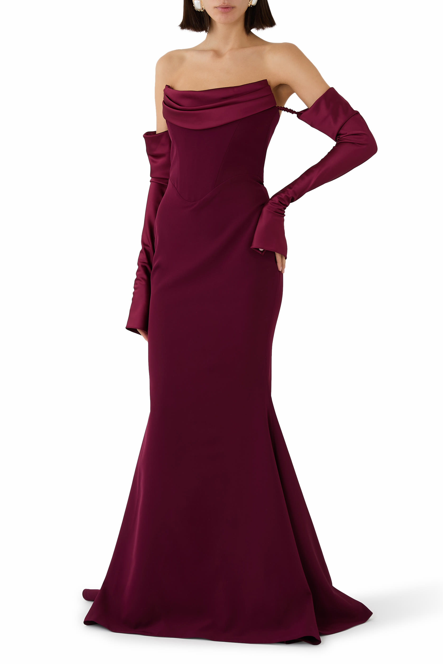 Raven Crepe Long Dress