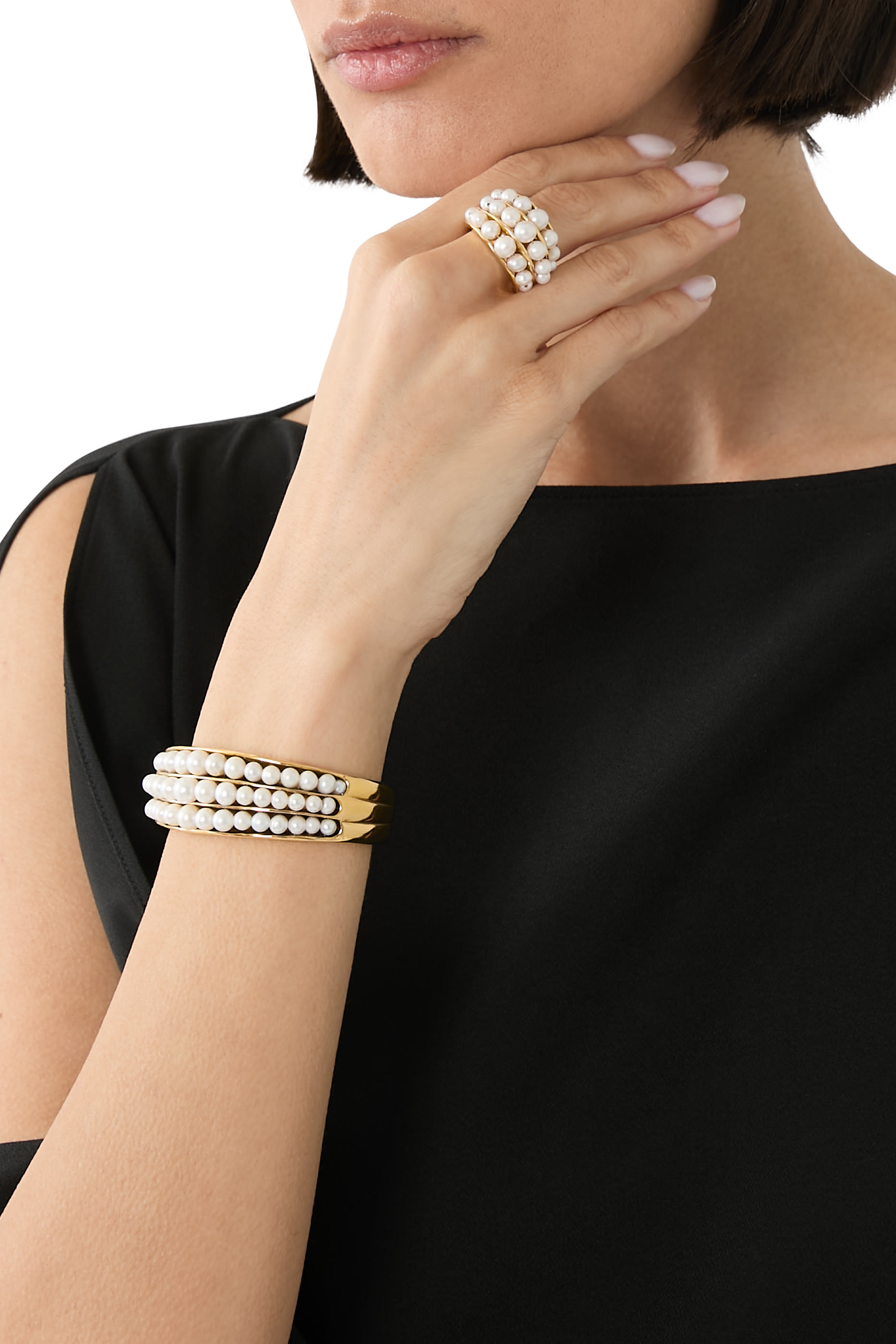 Graine de Gemmes Ring, 24K Gold-Plated Brass & Freshwater Pearl