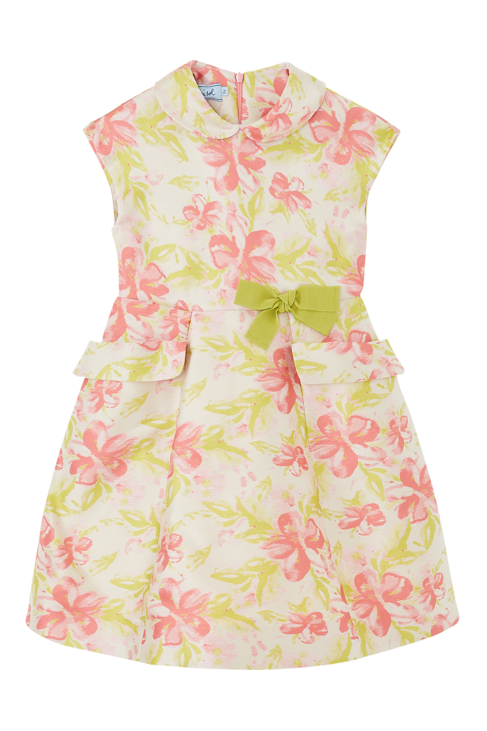 Pocket Embellished Floral Dress