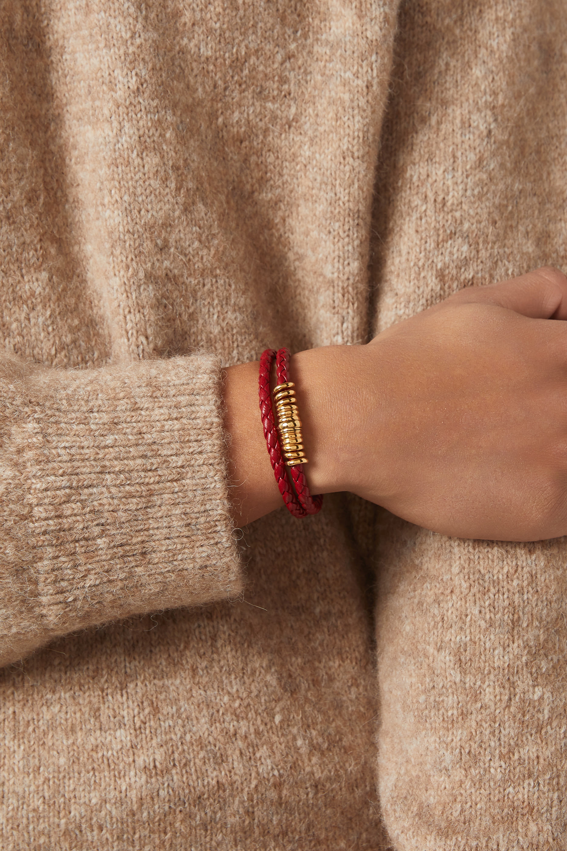 Curl Bracelet, Sterling Silver & Nappa Leather