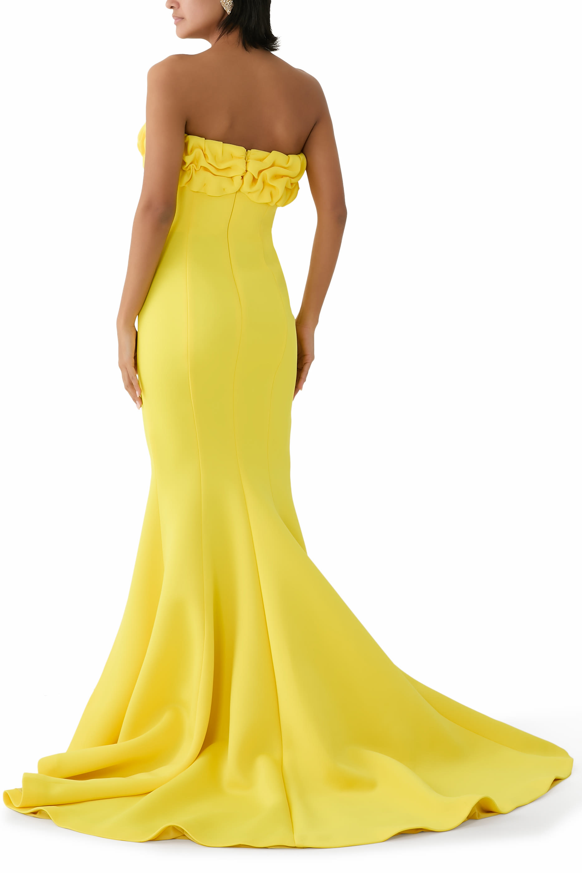 Stunning Strapless Yellow Gown