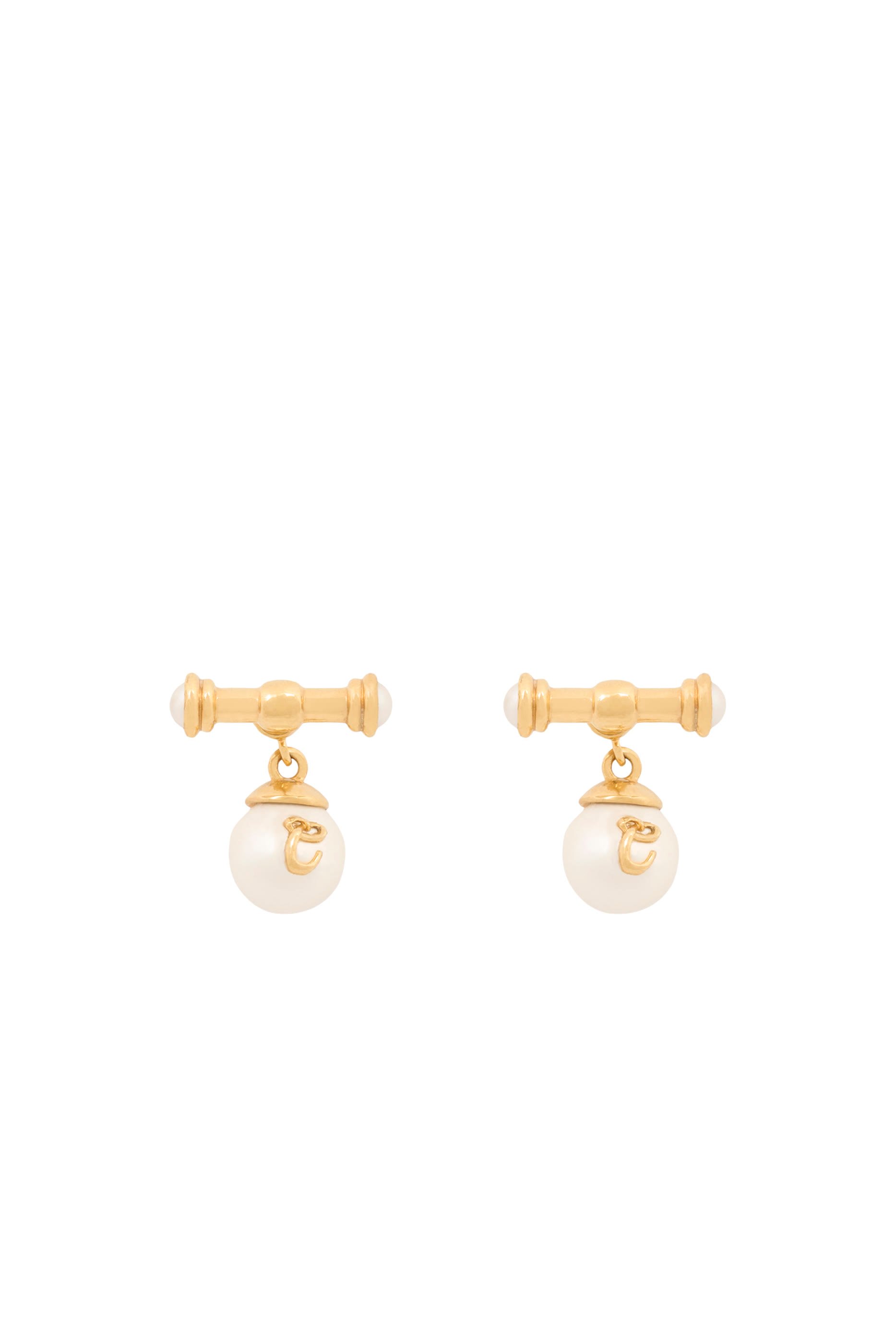 Classy Earrings, Brass & Resin Pearl
