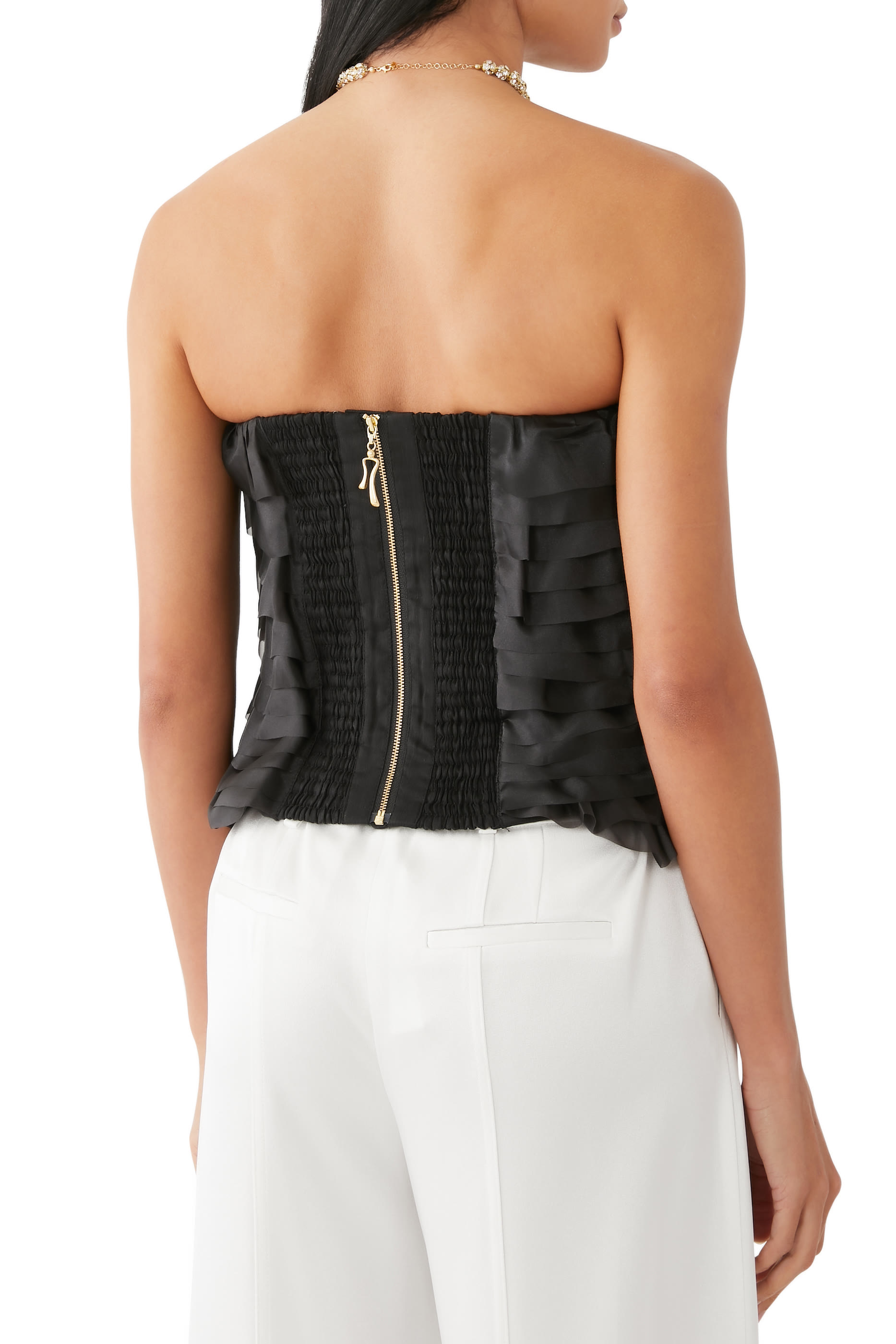 Charmed Rosette Ruffle Bustier