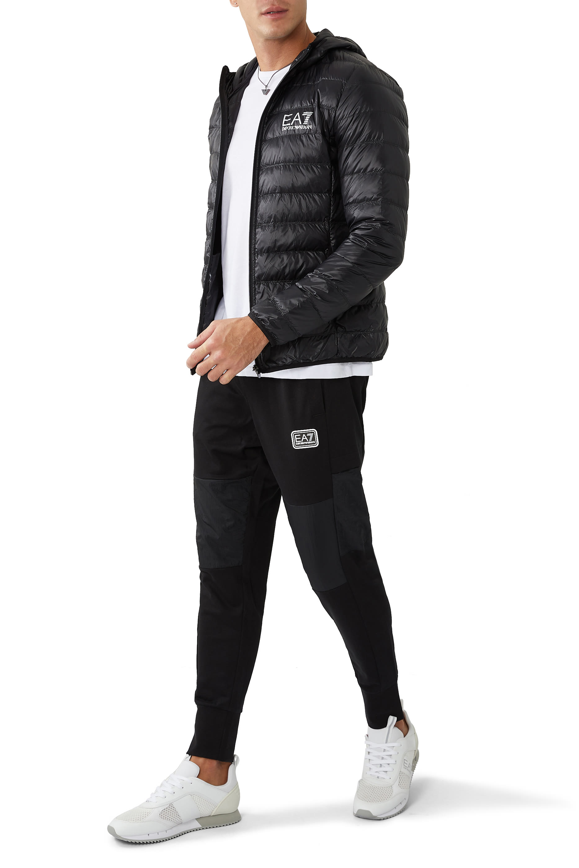 EA7 Core Identity Packable Hooded Puffer Jacket