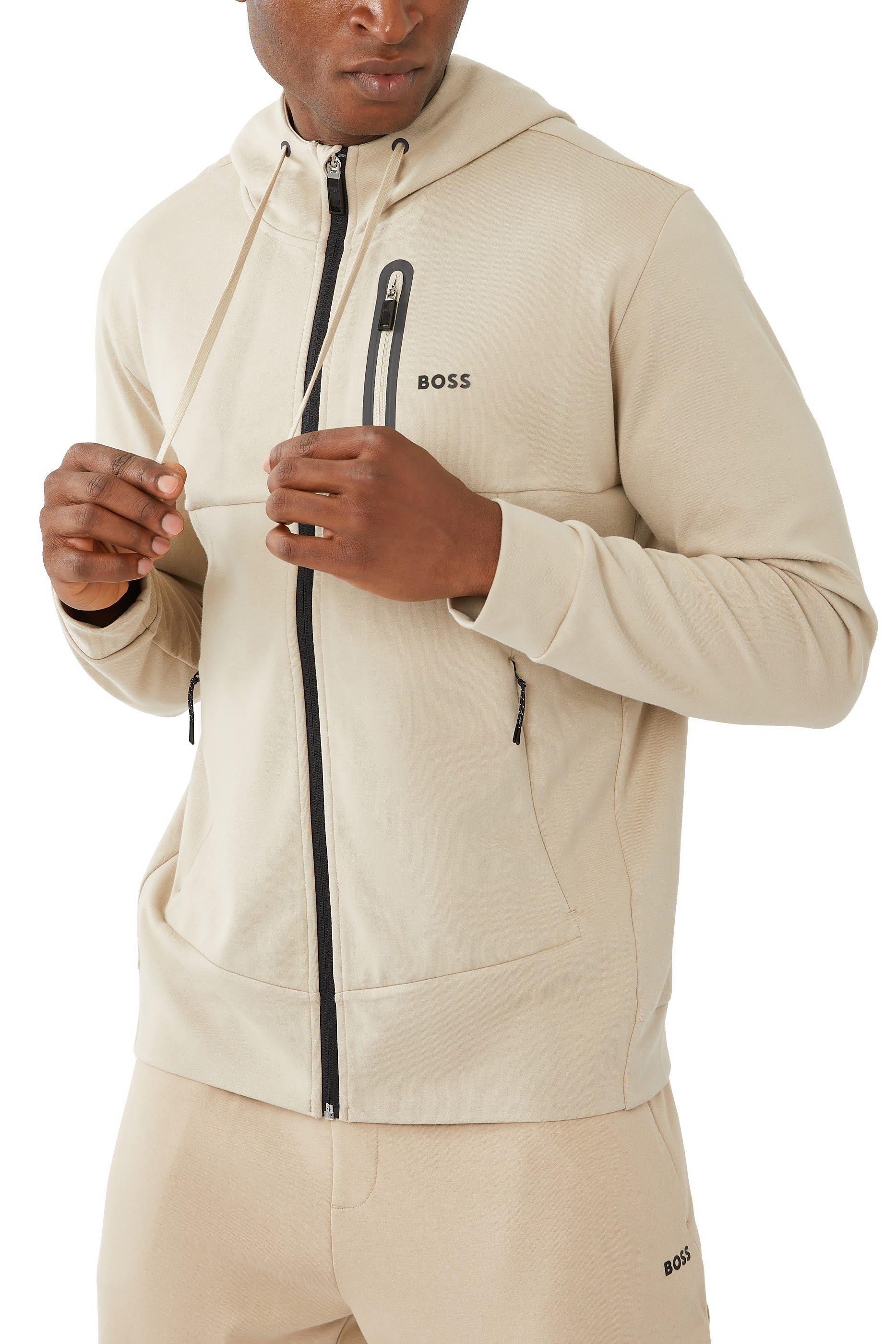 Cotton-Blend Zip-Up Hoodie