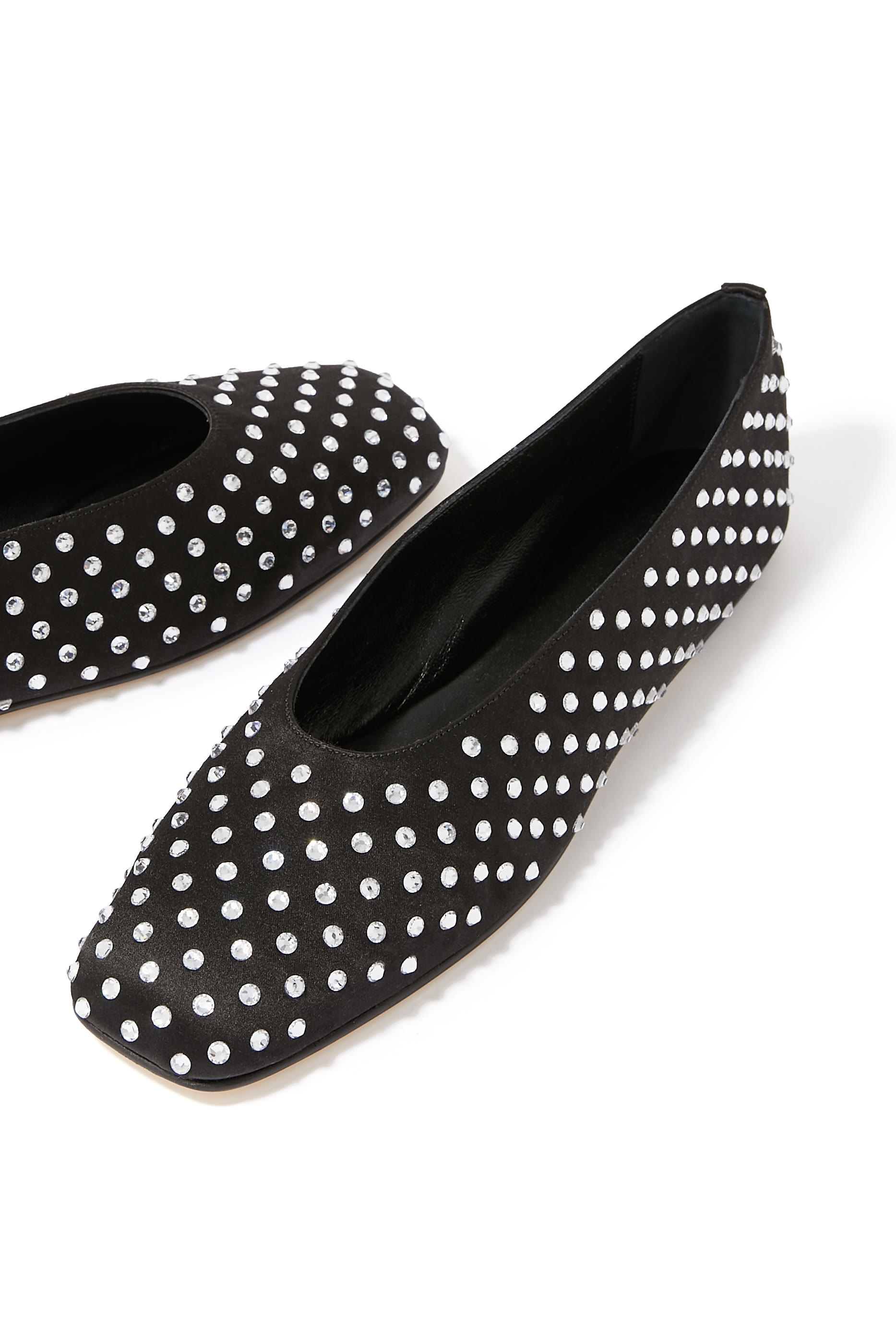 Crystal Satin Ballet Flats