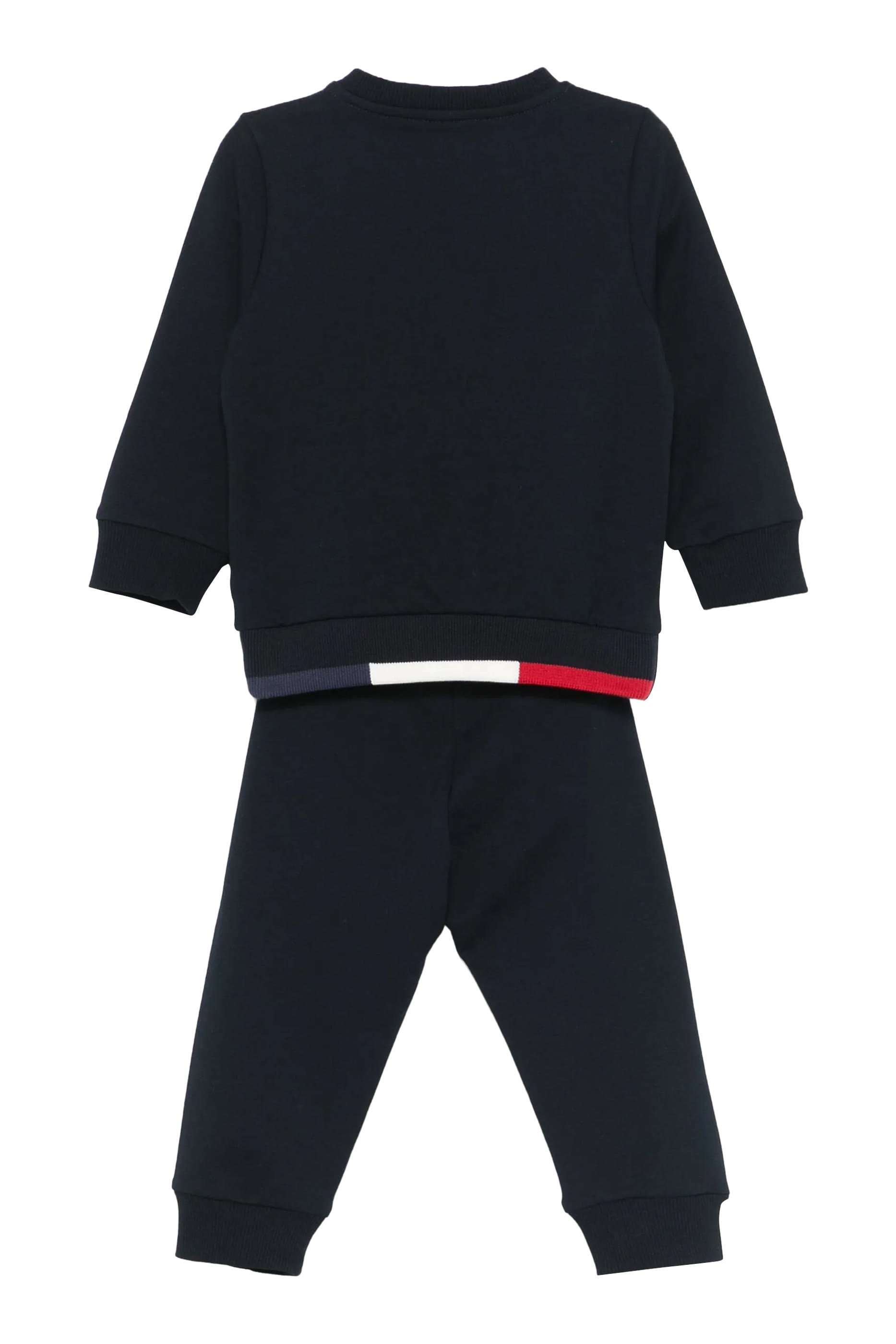 Kids Tricolour-Trimmed Cotton Tracksuit Set 