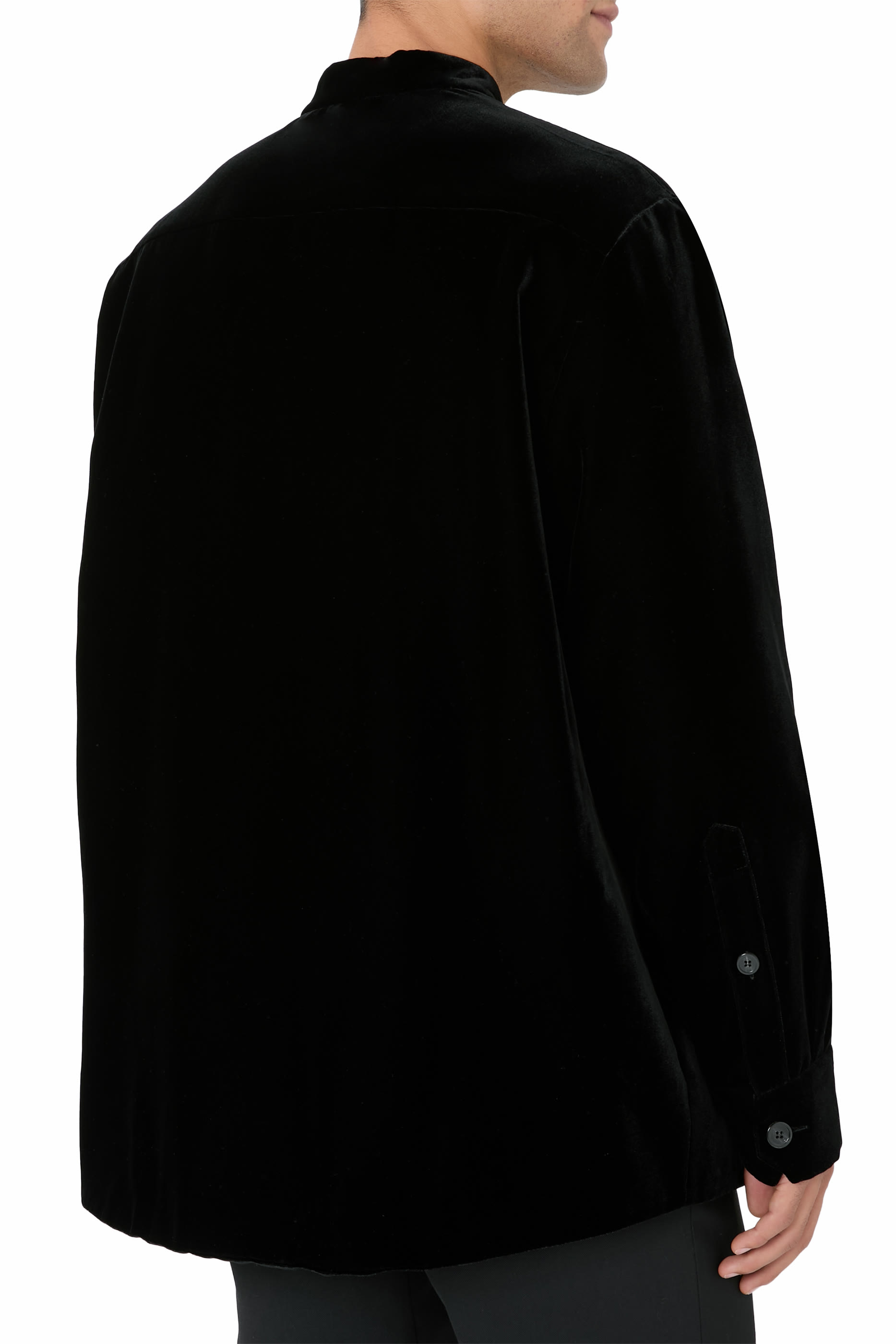  Icon Smooth Velvet Shirt Jacket with Guru Collar