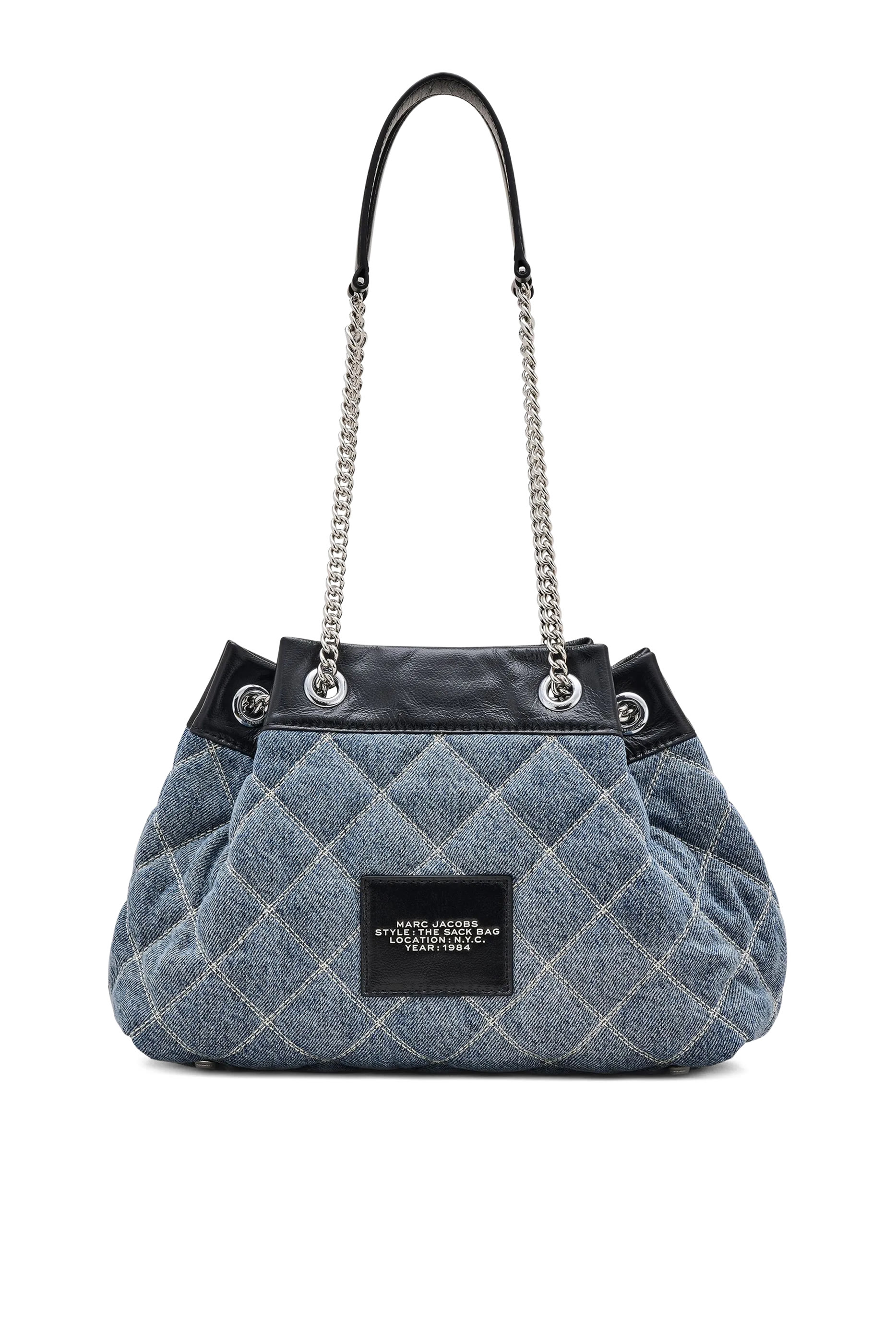 The Quilted Denim Chain Sack Bag