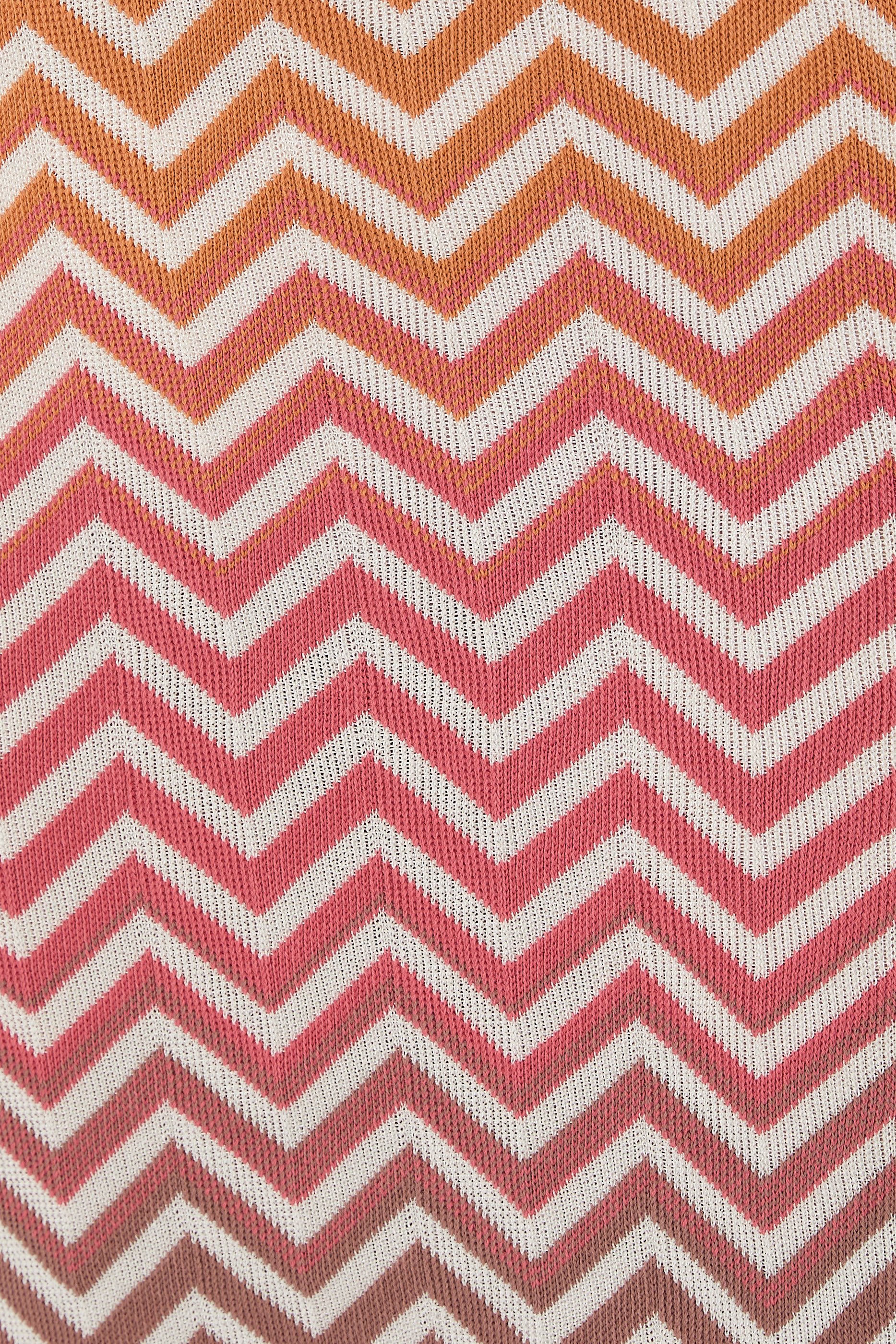 Chevron D&eacute;grad&eacute; Cotton and Viscose Midi Dress