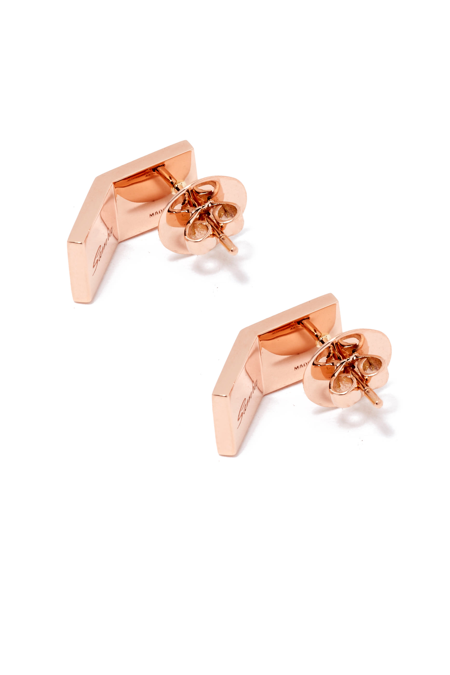 Oud Turath Earrings, 18K Rose Gold, Diamonds & Mother of Pearl
