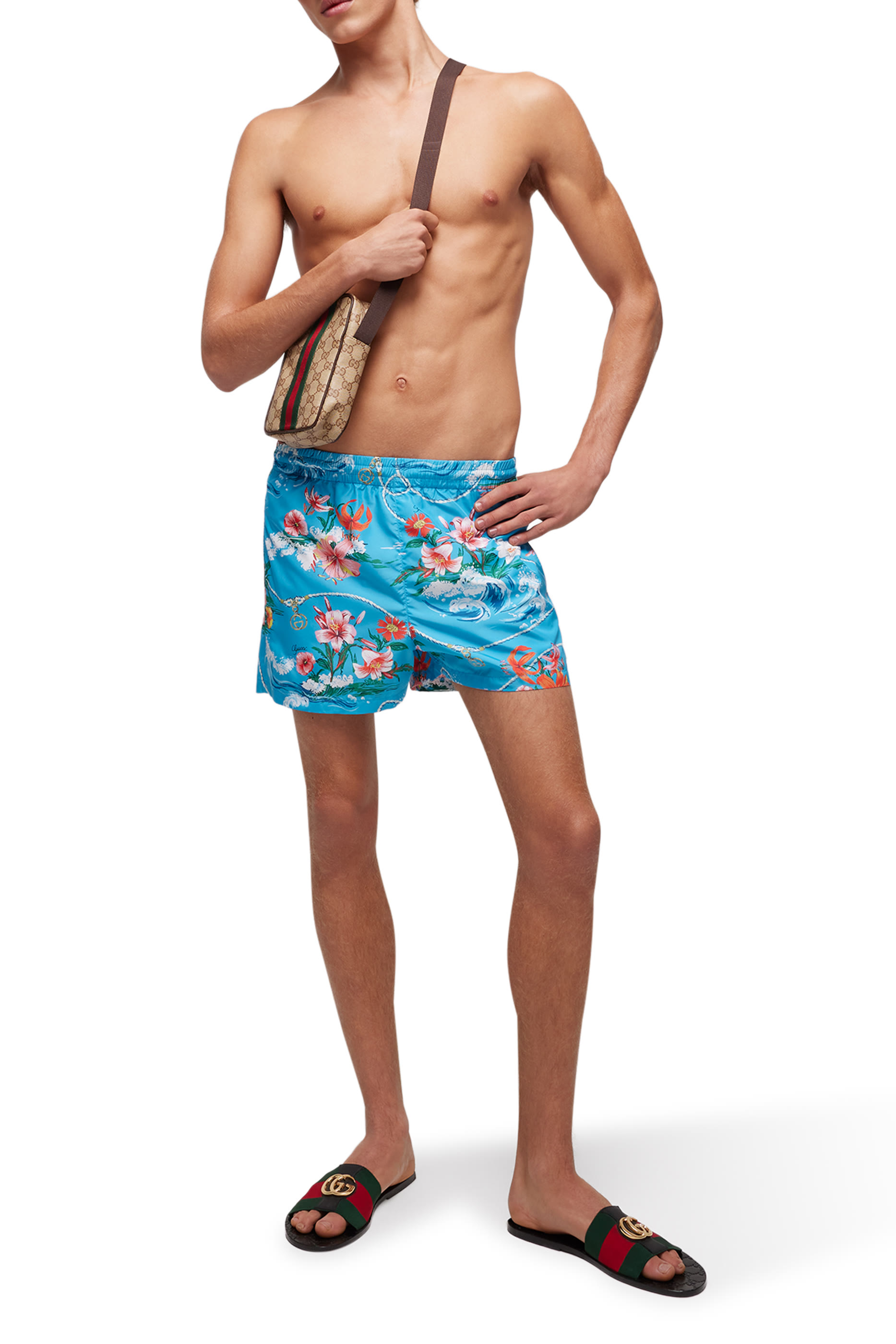 Printed Nylon Swim Shorts