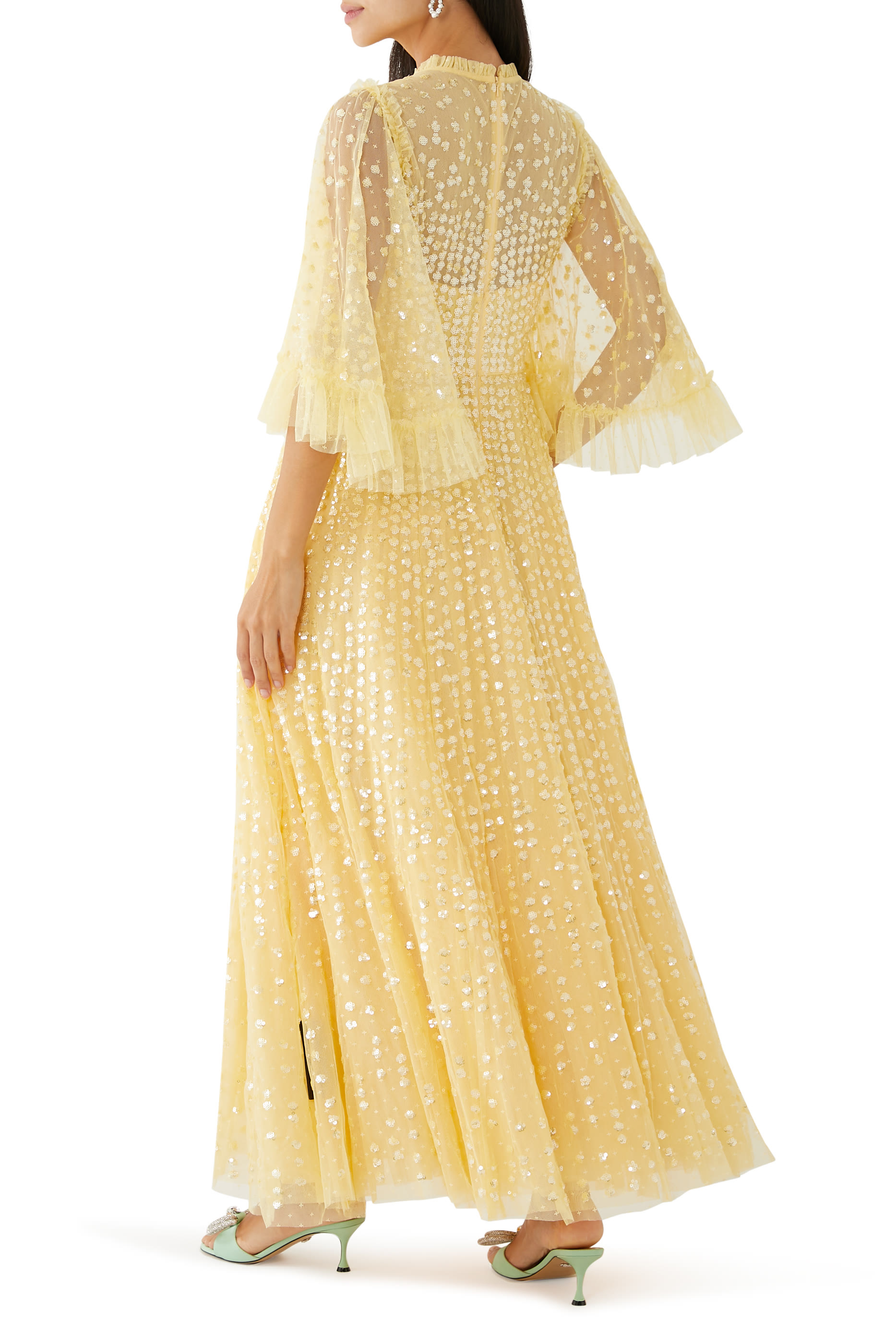 Raindrop Short Sleeve Ankle Gown