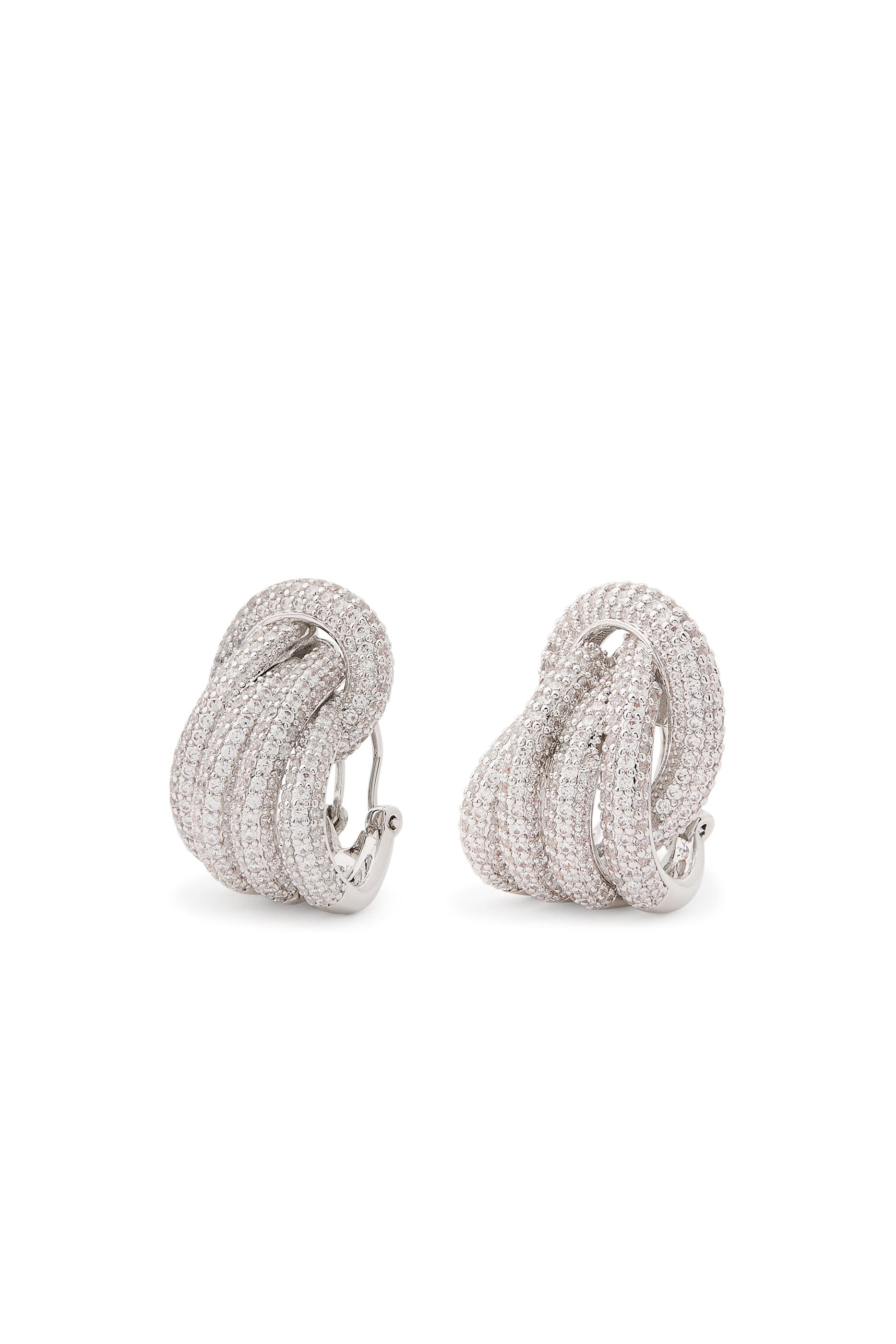 Margaux Pav&eacute; Earrings, Sterling Silver & AAAA+ Cubic Zirconia