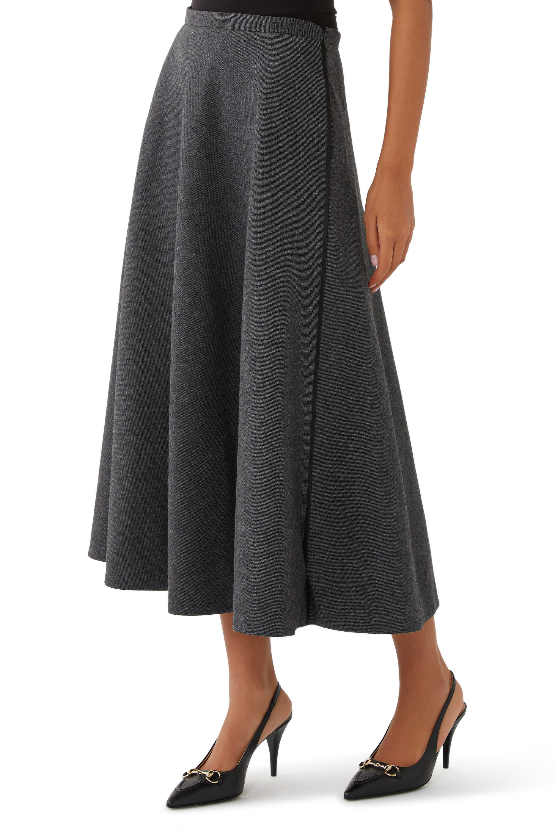 Wool Pleated Skirt