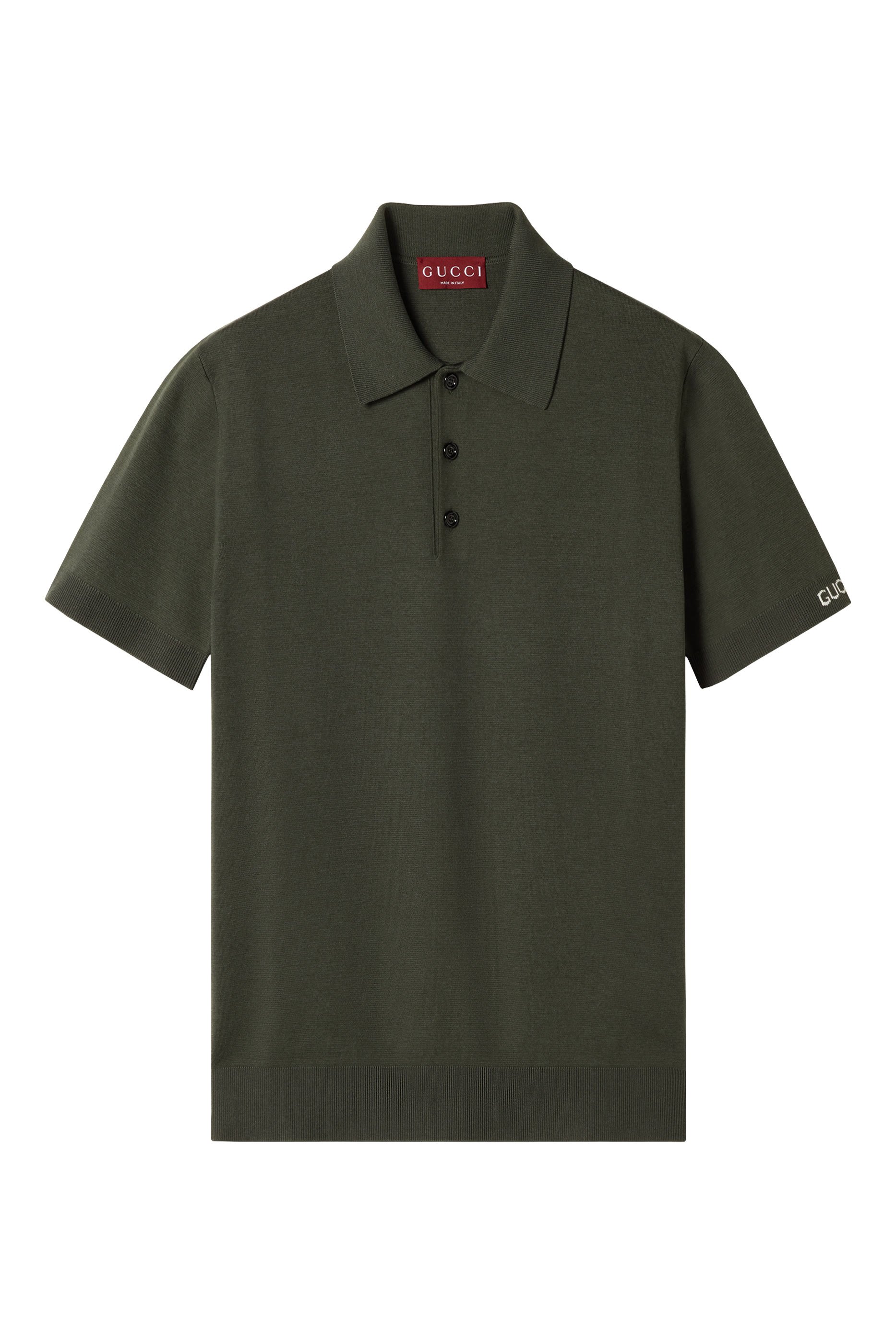 Logo Silk Cotton Knit Polo Shirt