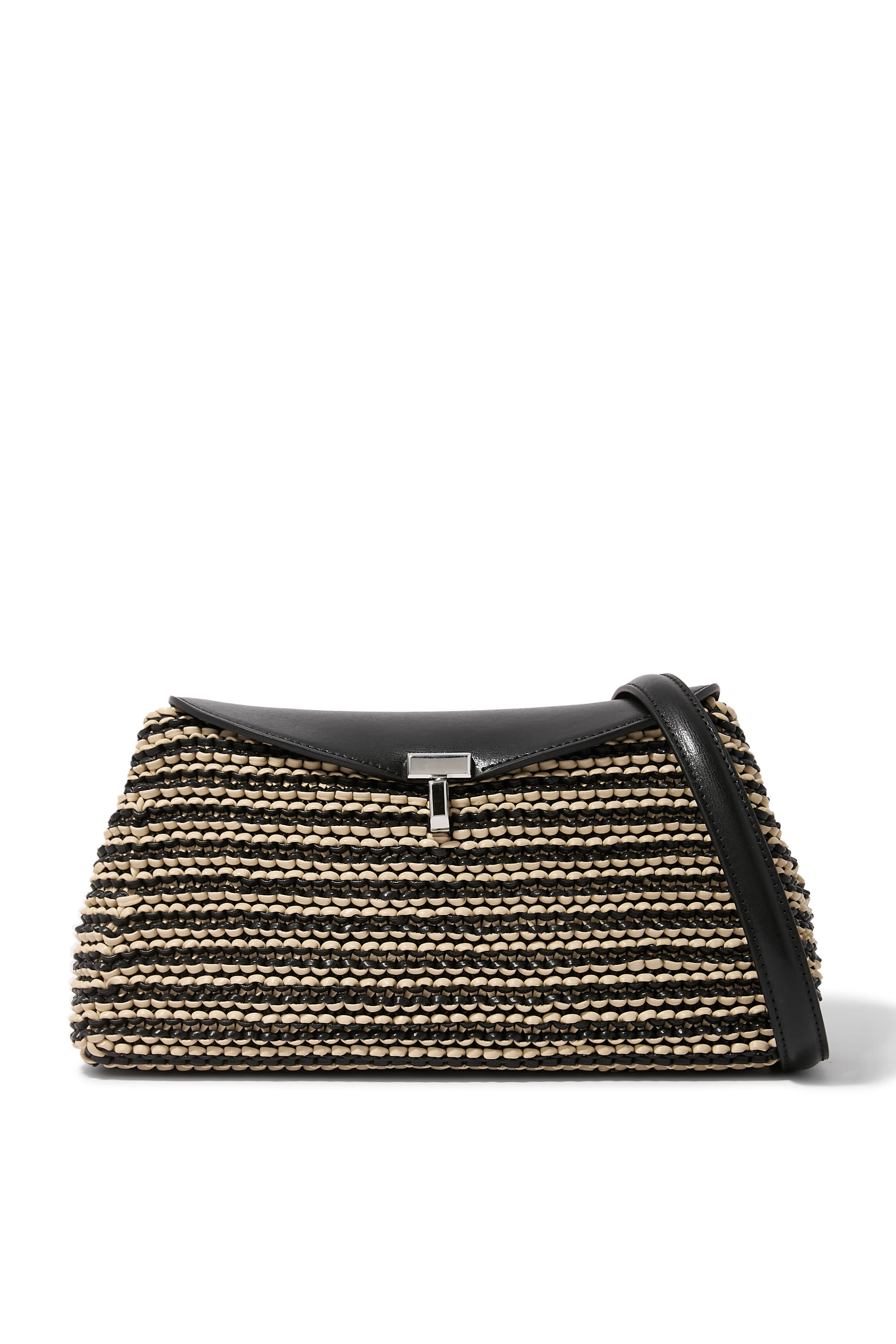 T-Lock Woven Clutch Bag