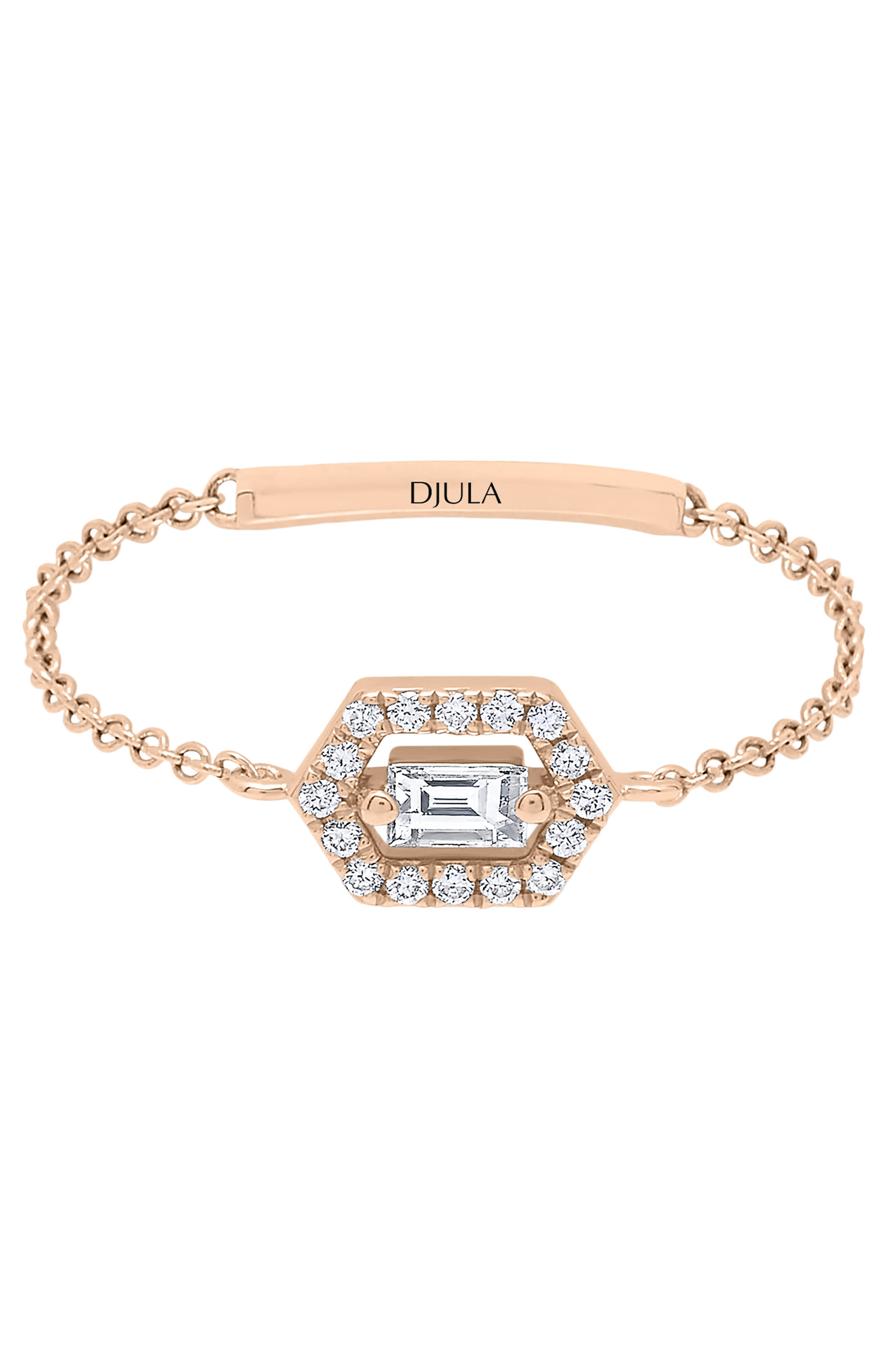  Fairytale Chain Ring, 18K Rose Gold & Diamonds