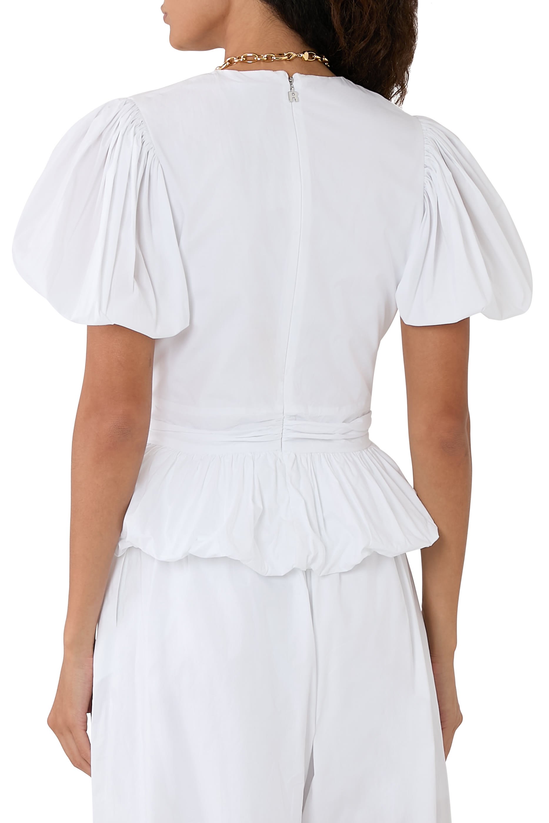 Alix Peplum Cotton Poplin Top 