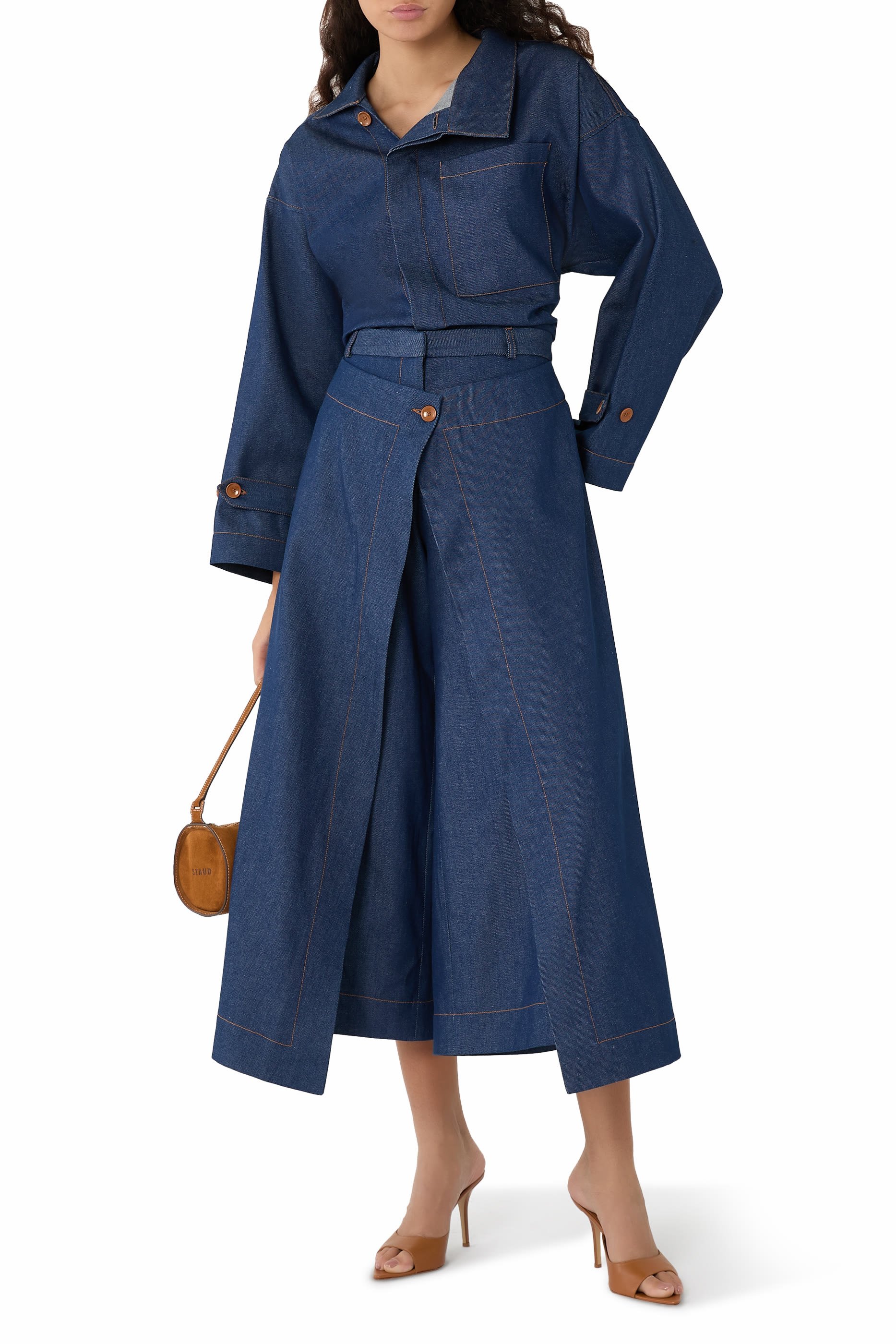 Refuge Denim Layered Culotte Pants