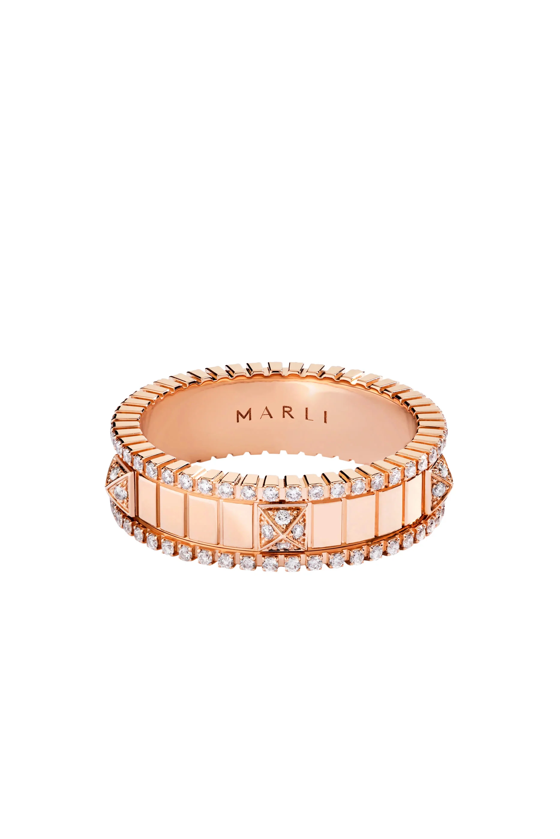 Life Spinning Ring, 18k Rose Gold & Diamonds