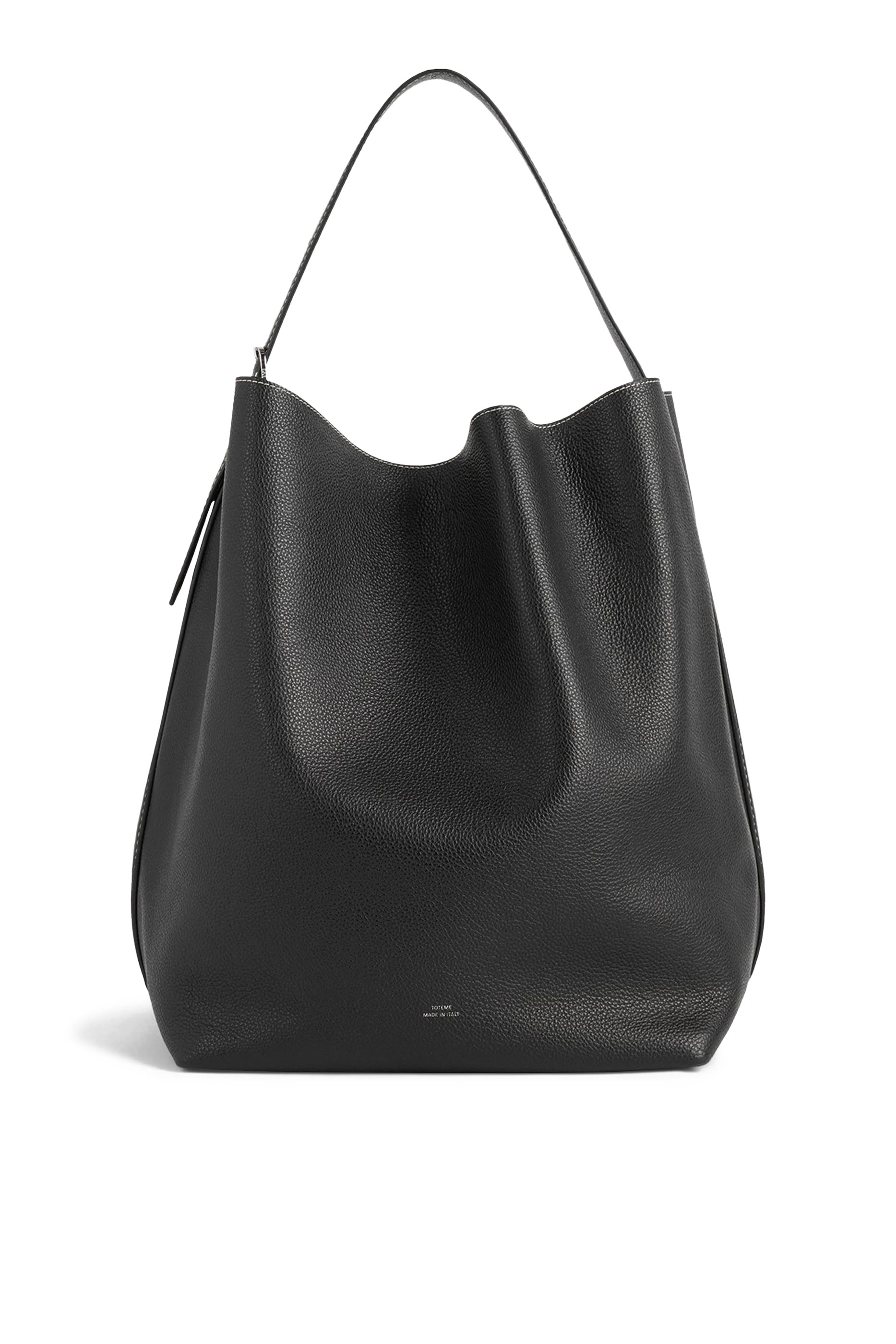 Belted Leather Tote Bag