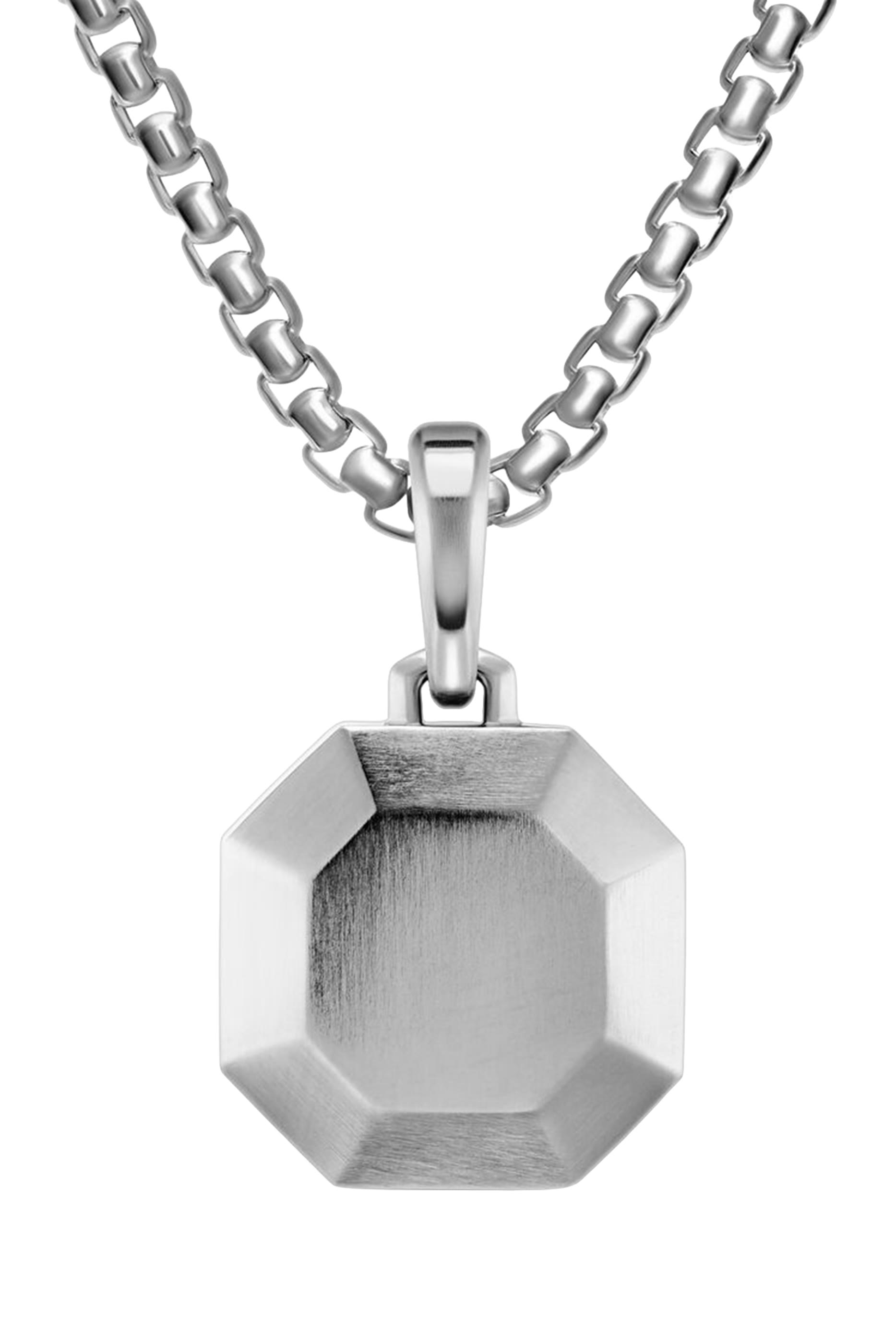 Faceted Amulet, Sterling Silver