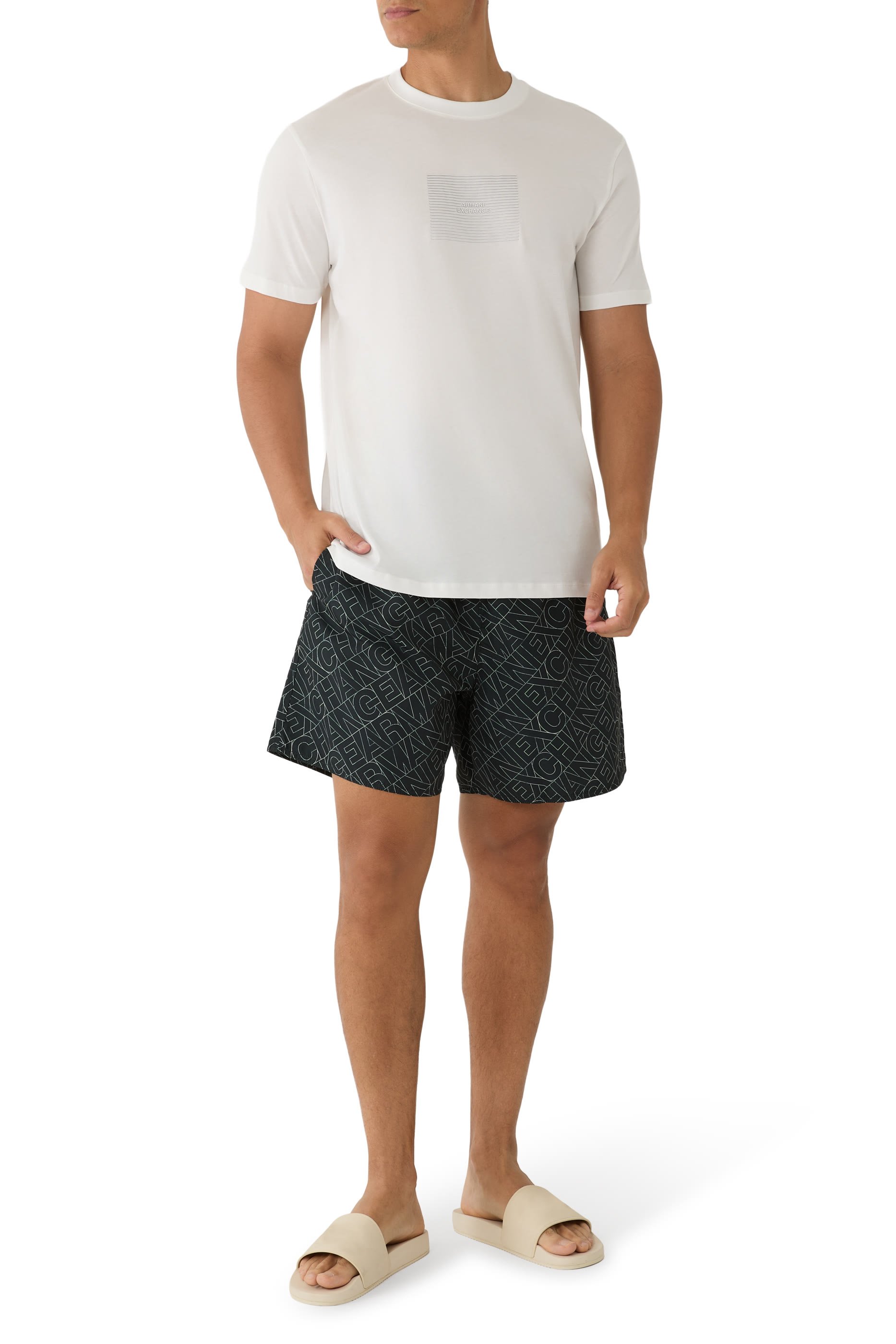 AX Logo Cotton-Jersey T-Shirt