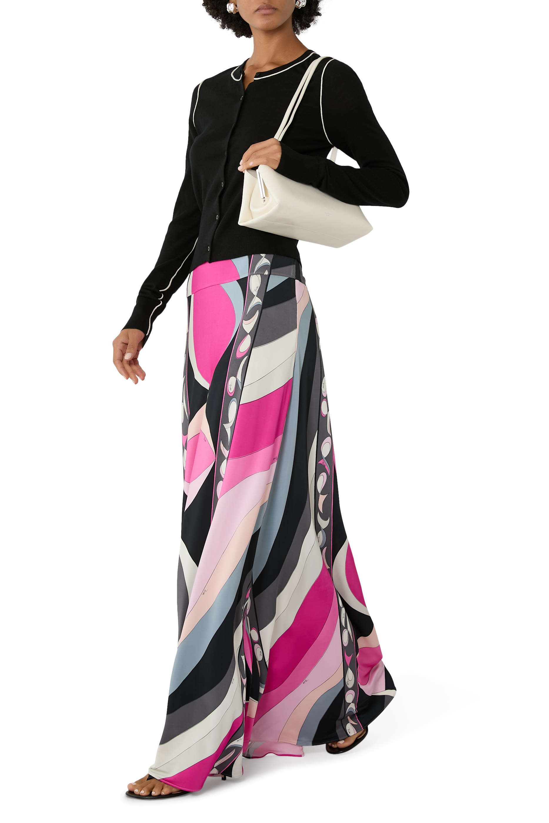 Pesci Print Long Skirt