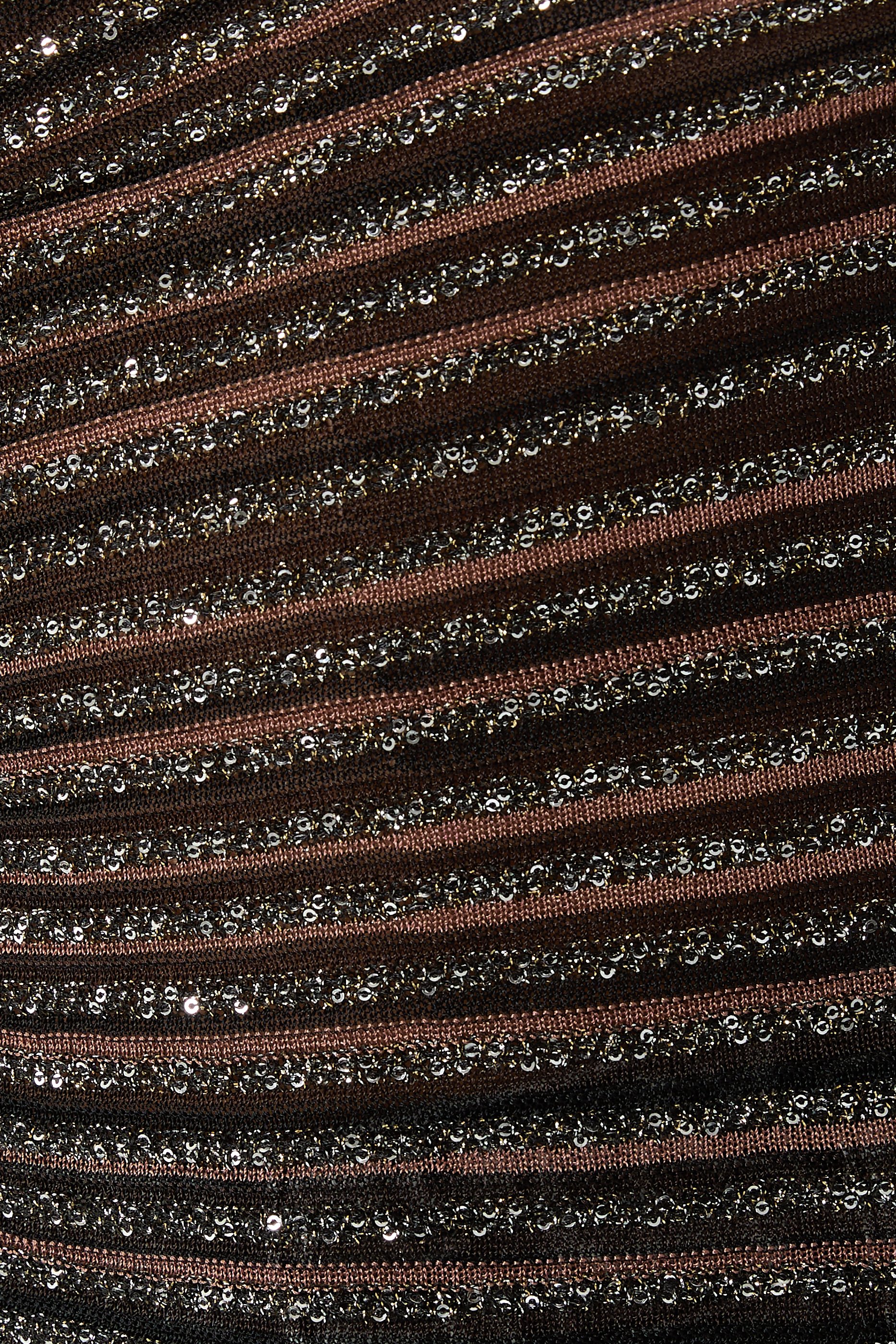 Partialized Sequinned Knit Sleeveless Asymmetric Top