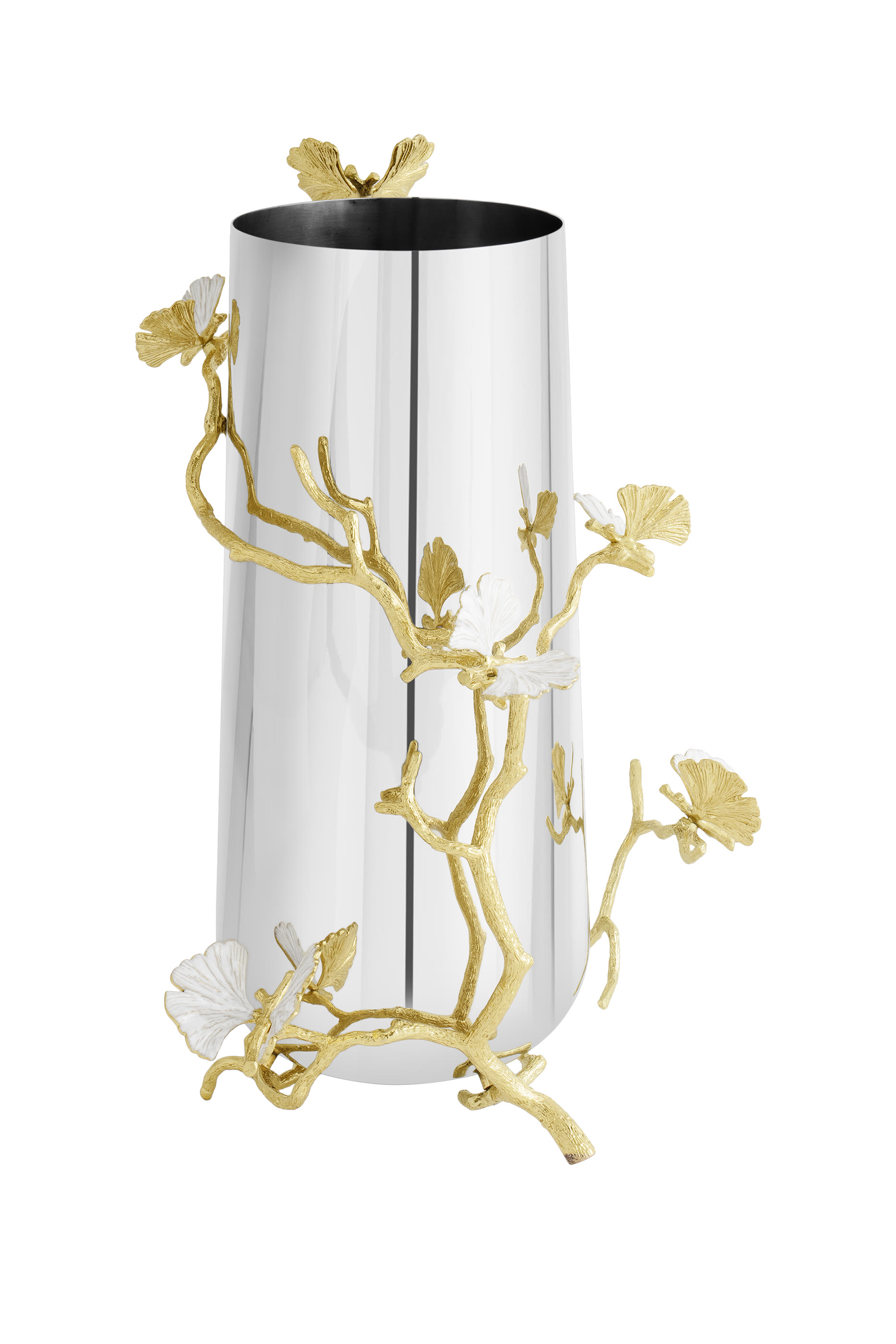 Butterfly Ginkgo Gold Vase