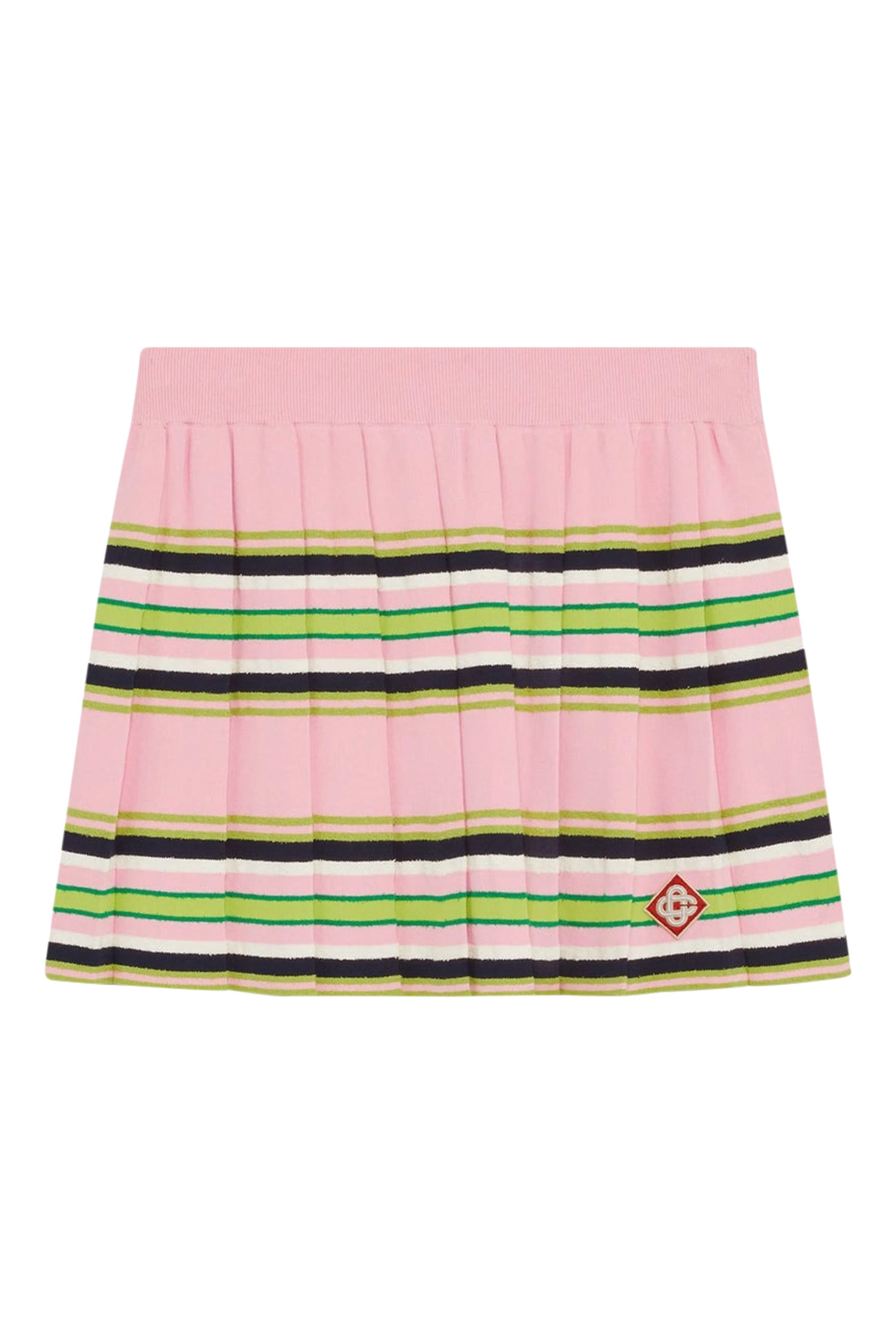 Striped Pleated Mini Skirt