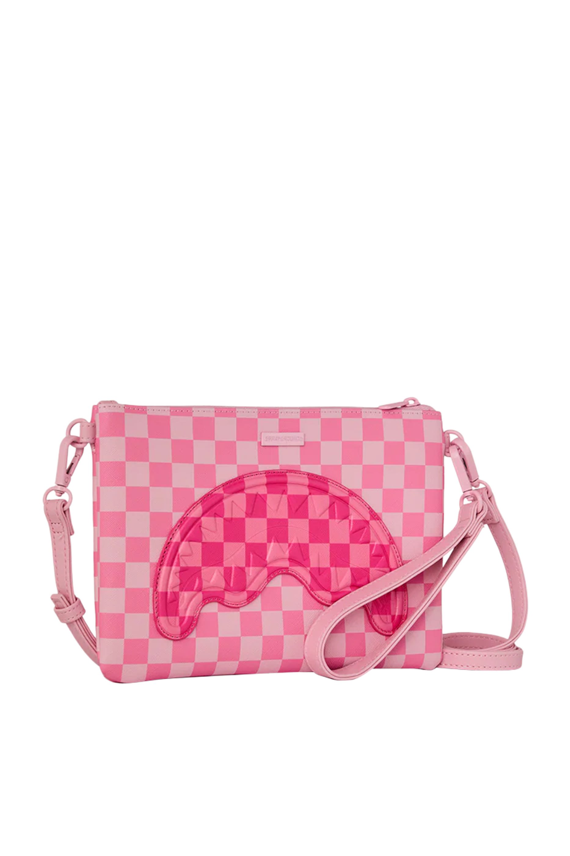Kids Sharks in Paris Checkered Clutch Bag