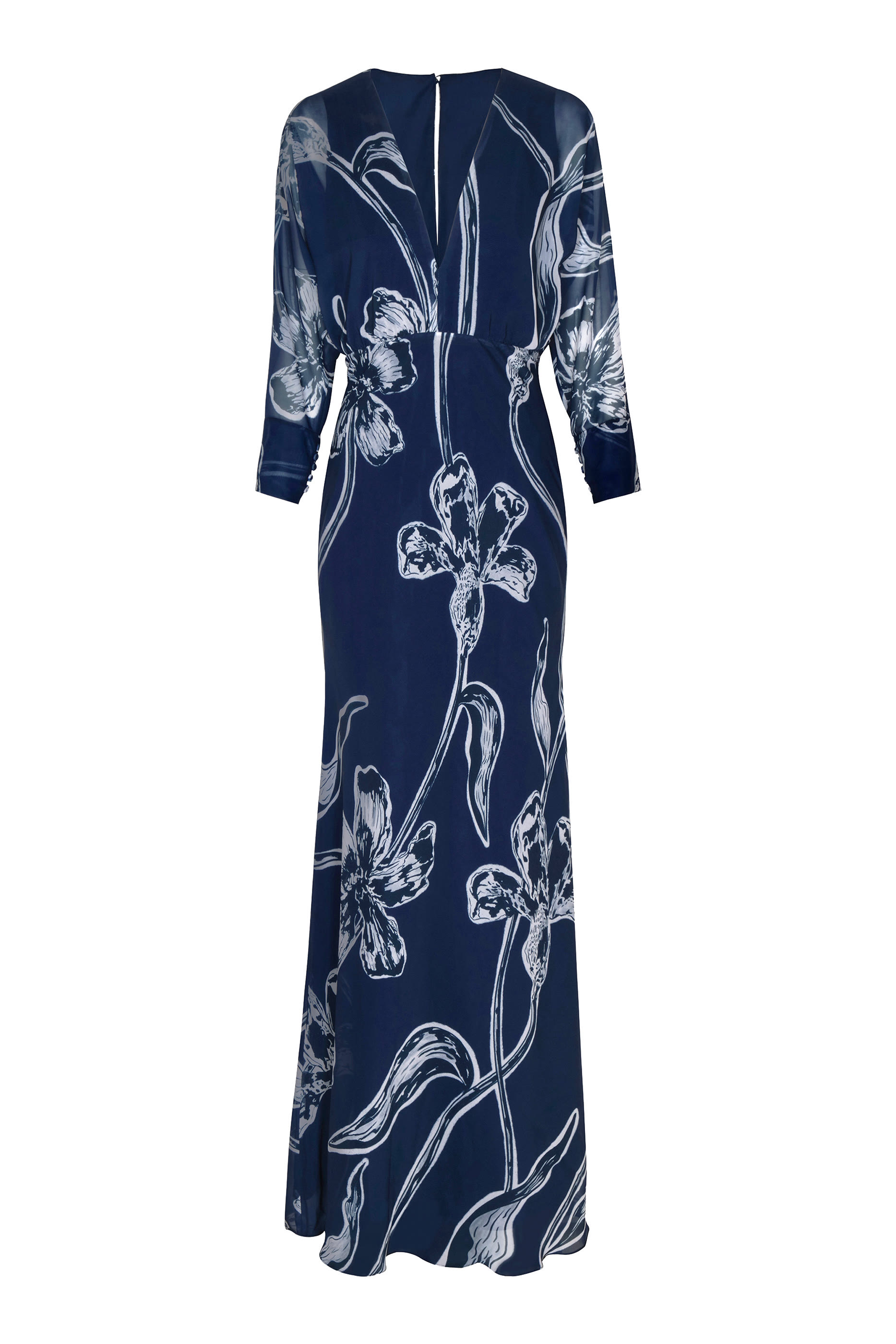 Gestos Lily-Print Chiffon Maxi Dress