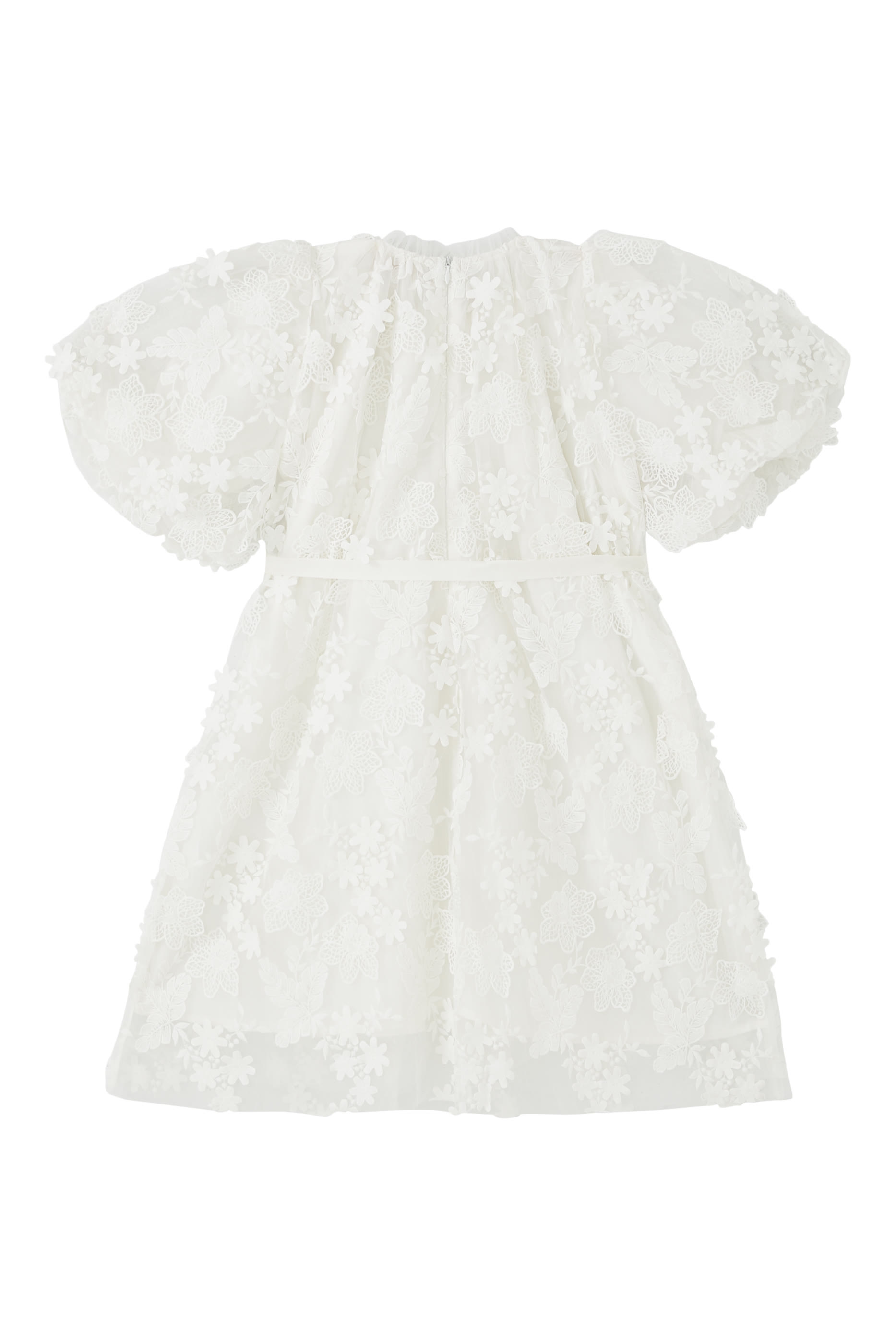 Kids Floral Applique Tulle Dress