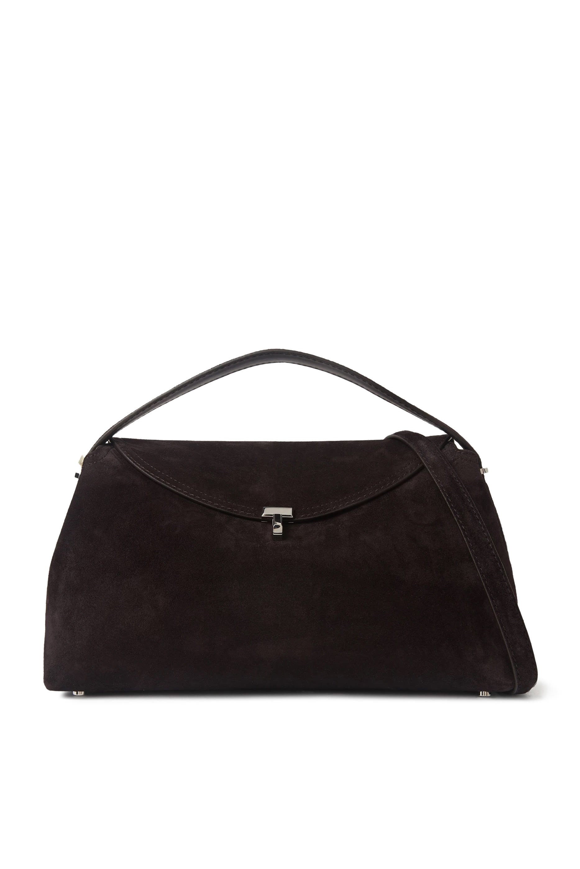 T-Lock Suede Top Handle Bag