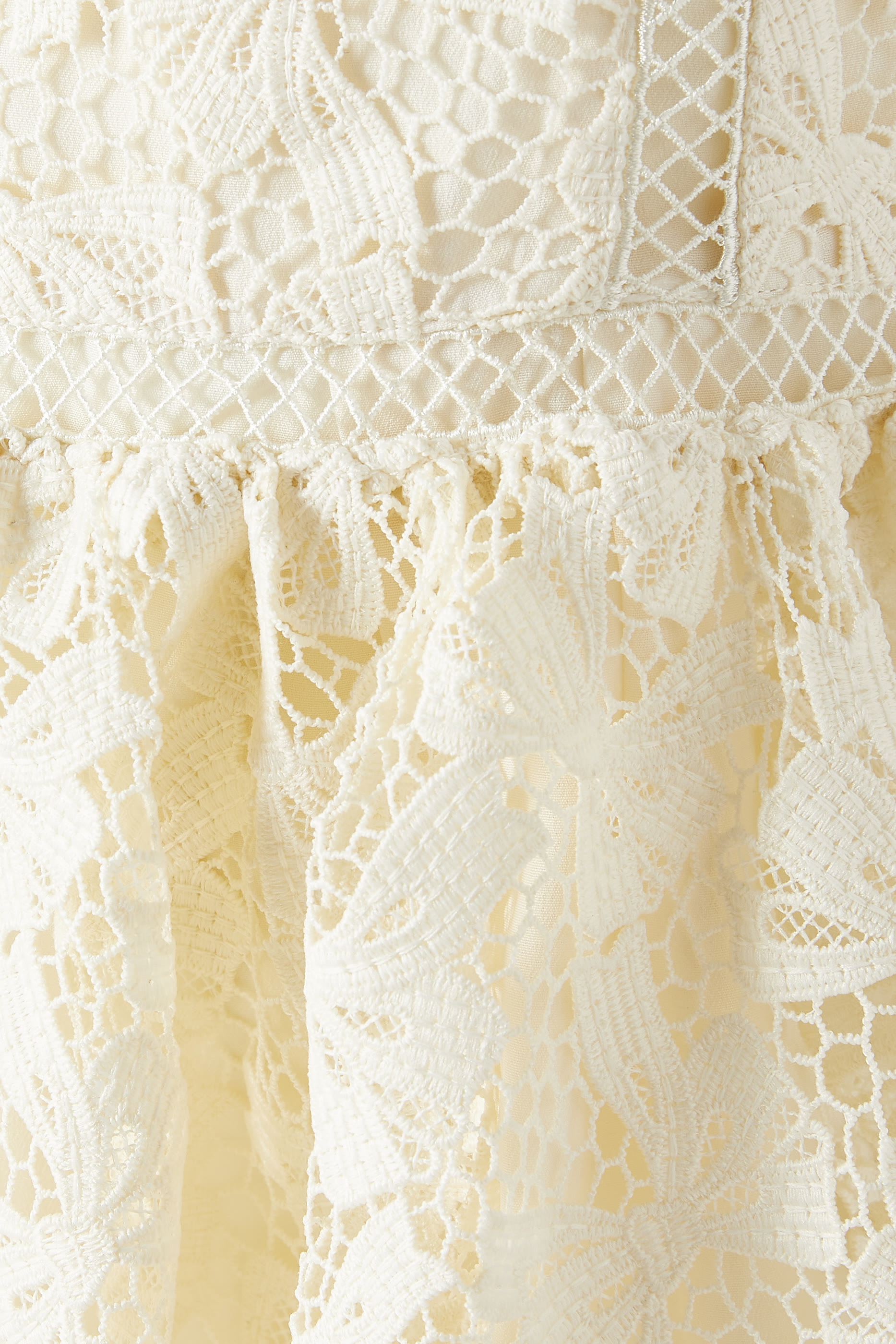 Kids Bow-Detail Tiered Lace Dress