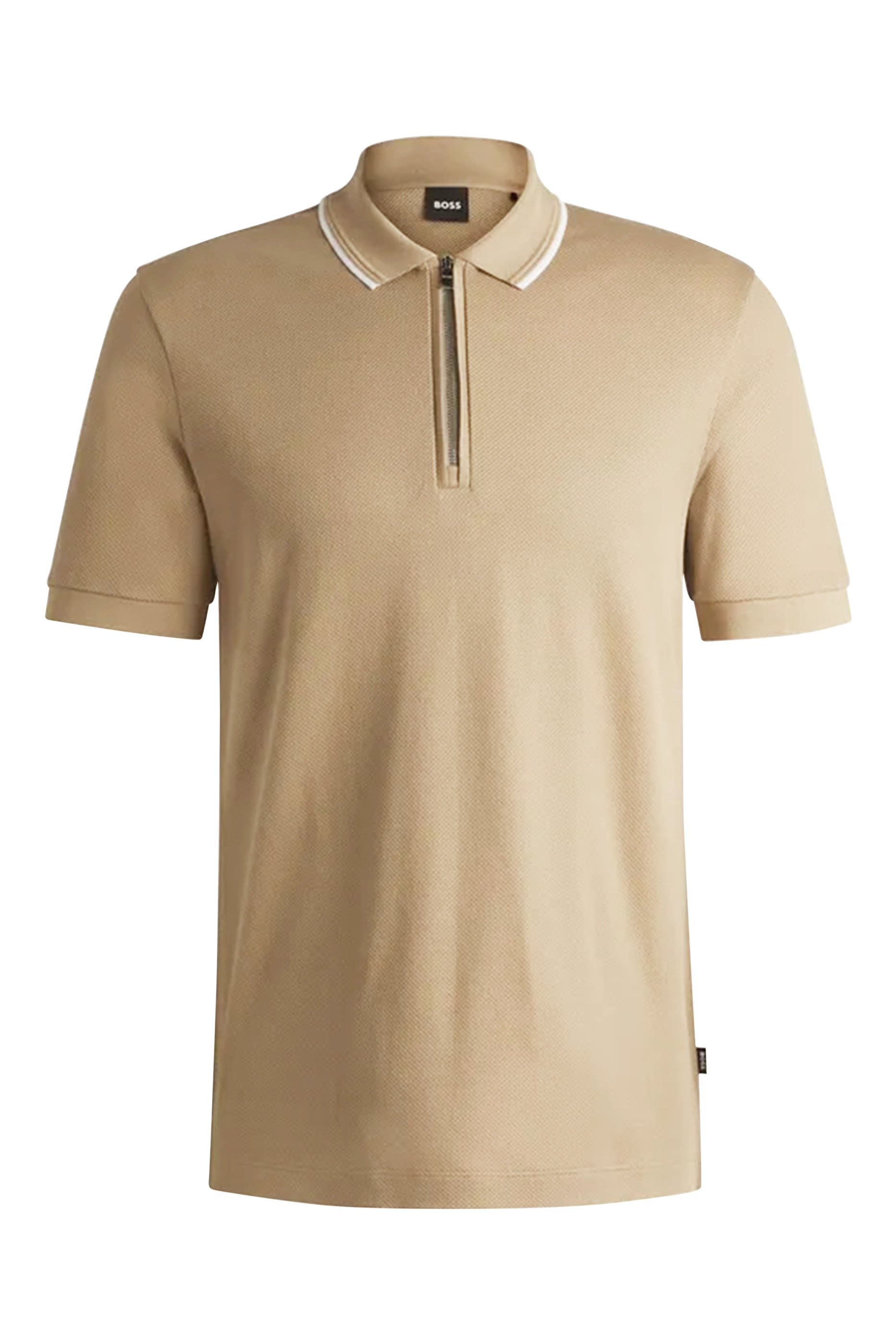 Structured-Cotton Polo Shirt with Zip Placket