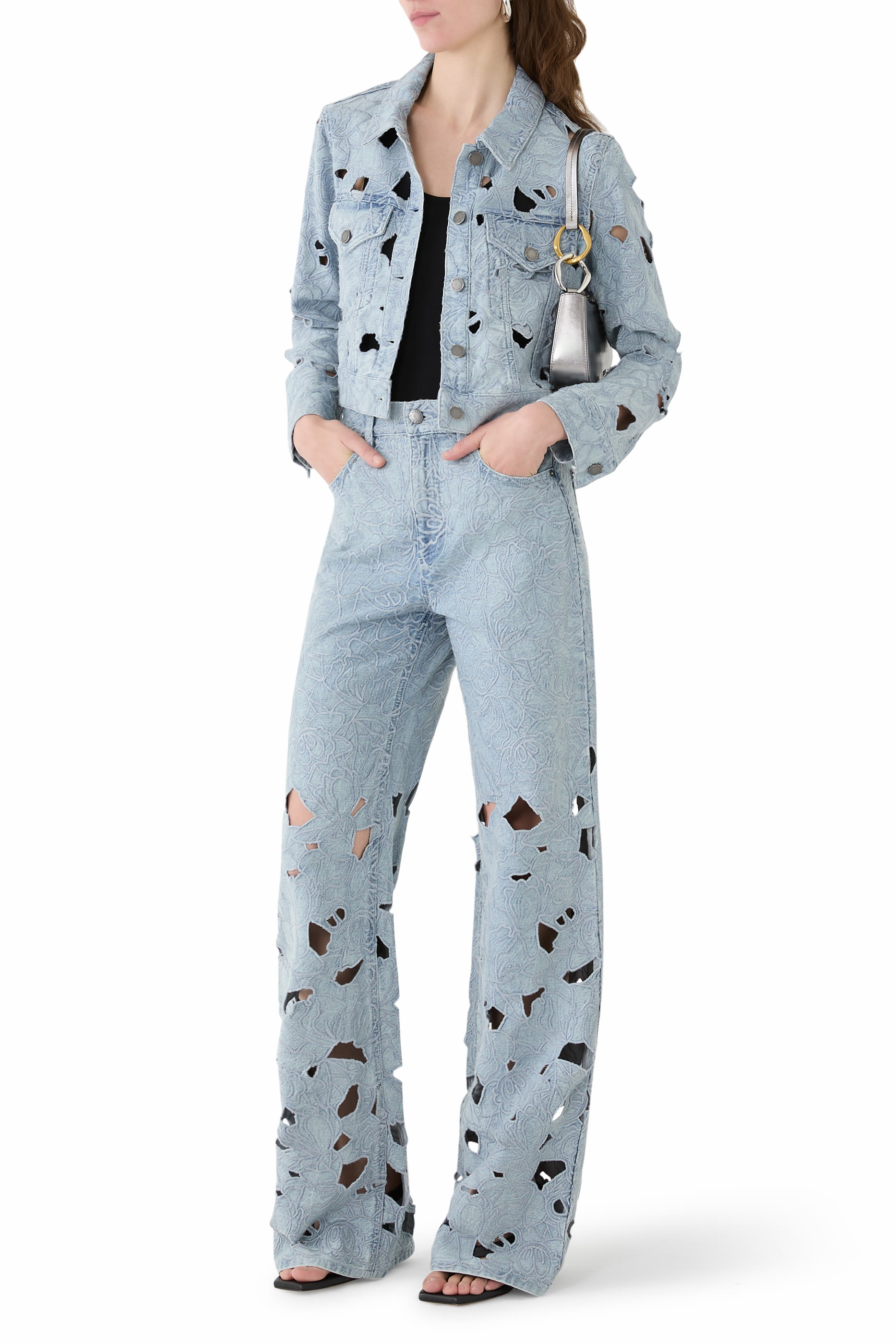 Chloe Laser-Cut Denim Jacket 