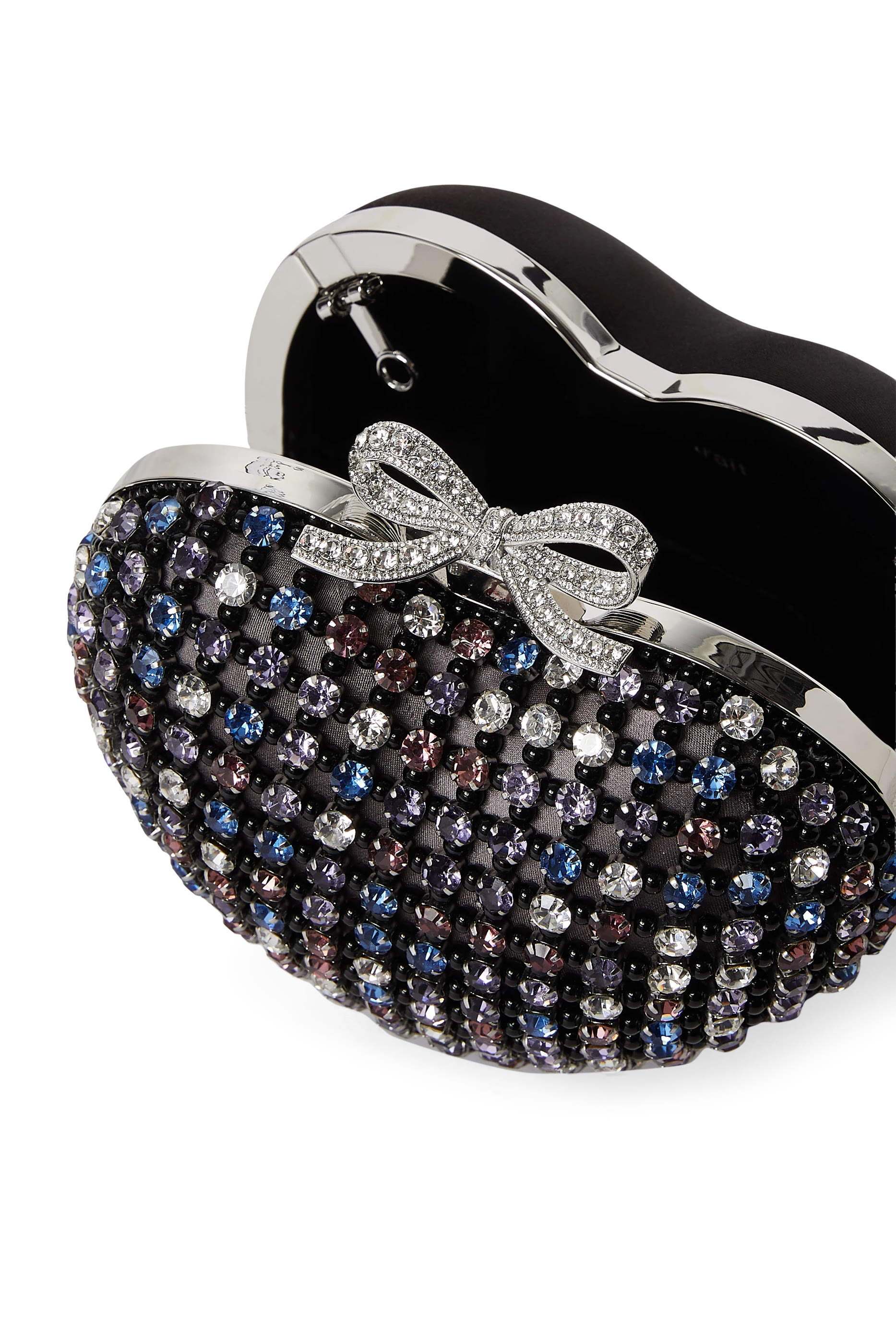 Multi Crystal Heart Clutch 